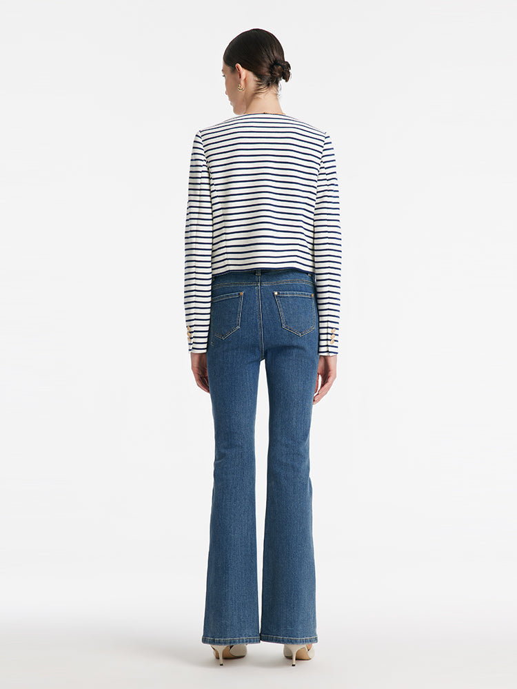 Valmere™ | Cotton Striped Crop Jacket