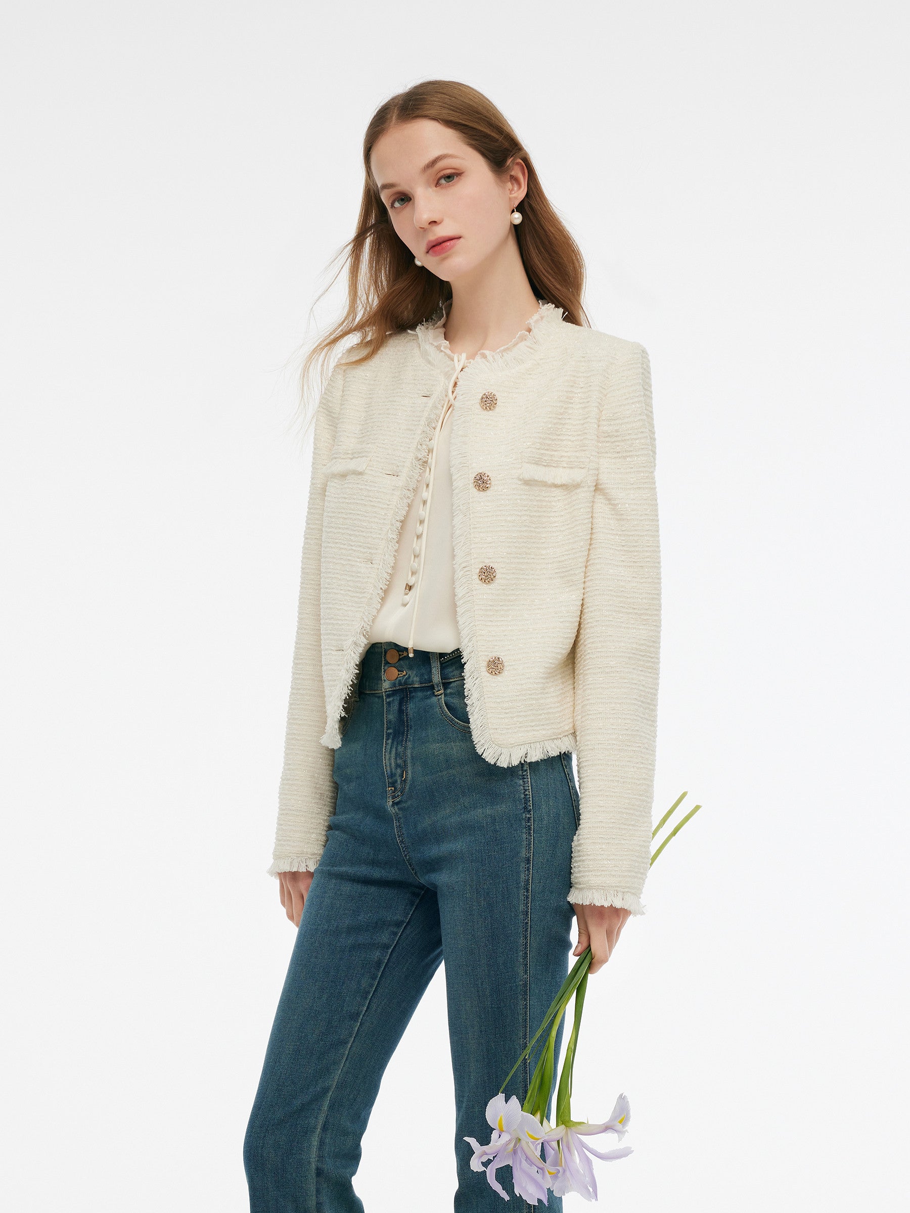 Valmere™ | Collarless Crop Jacket