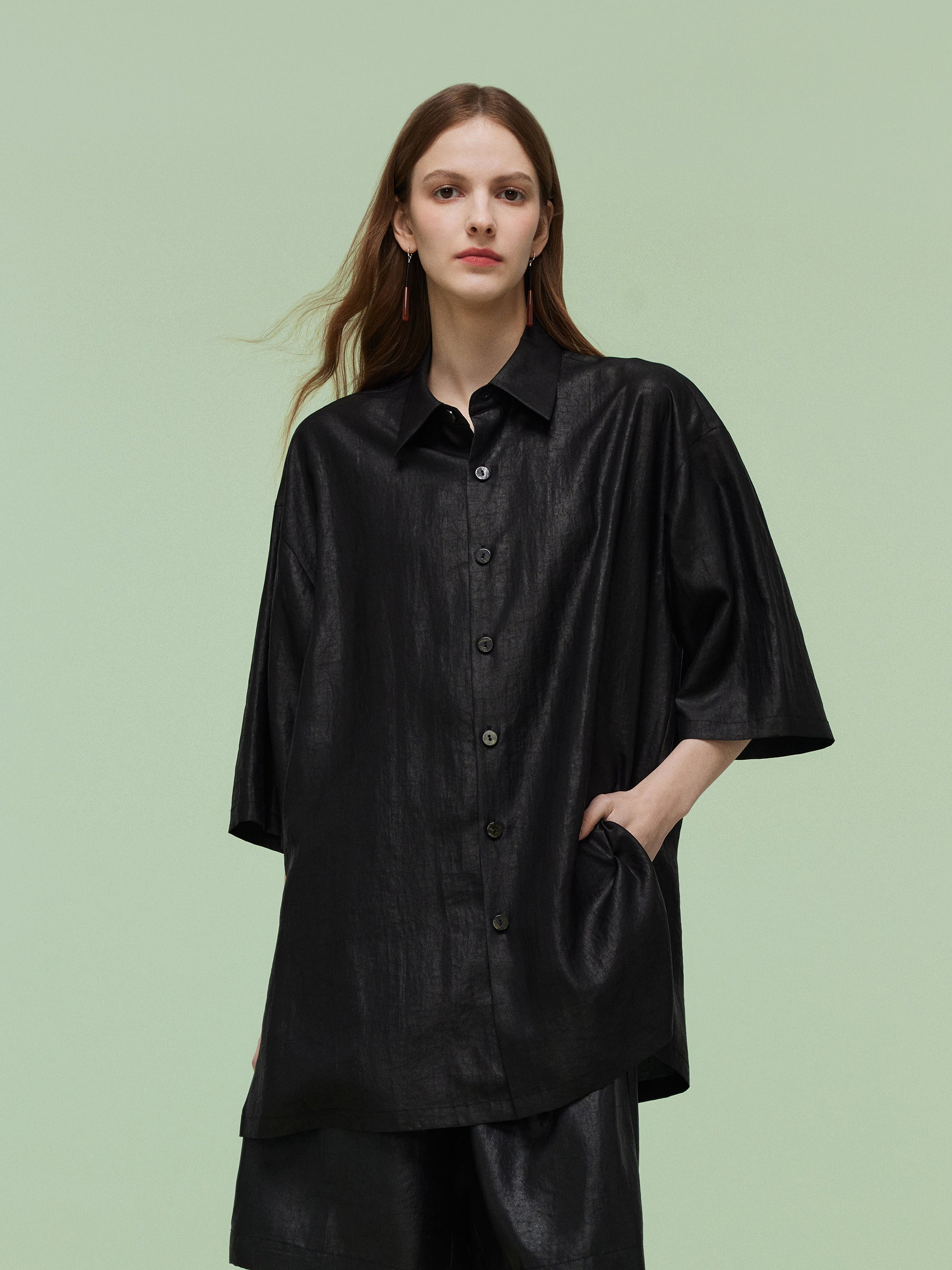 Valmere™ | 3/4 Sleeves Oversized Shirt
