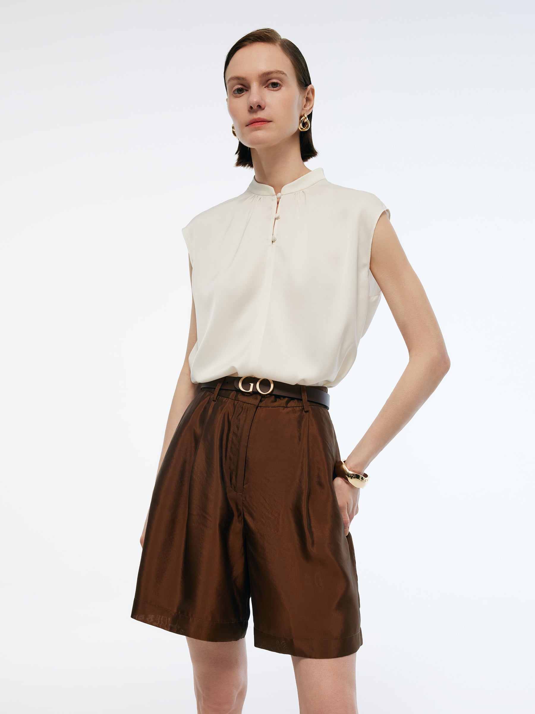 Valmere™ | Silk Cap Sleeve Blouse