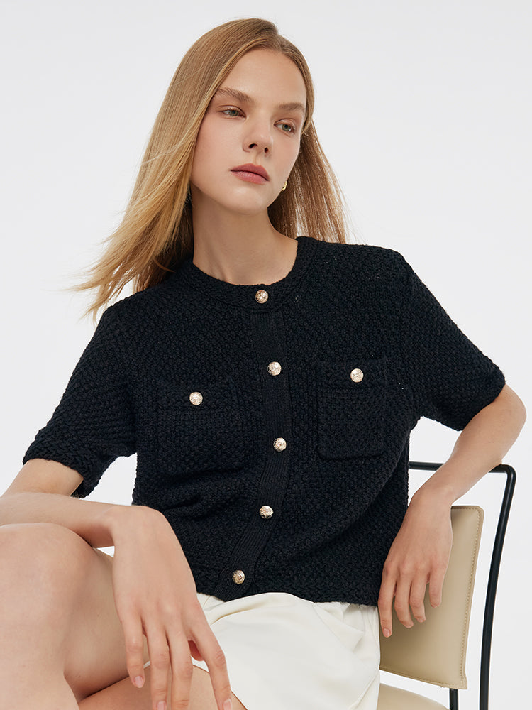 Valmere™ | Round Neck Knitted Women Cardigan
