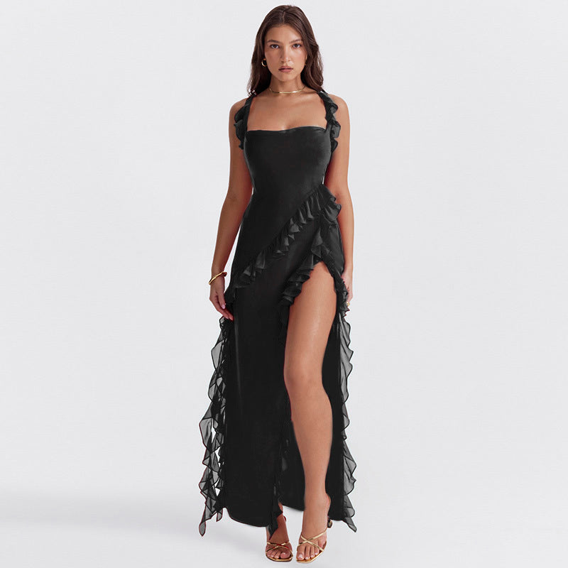 Valmere™ | Delilah Elegant Ruffle Slit Dress