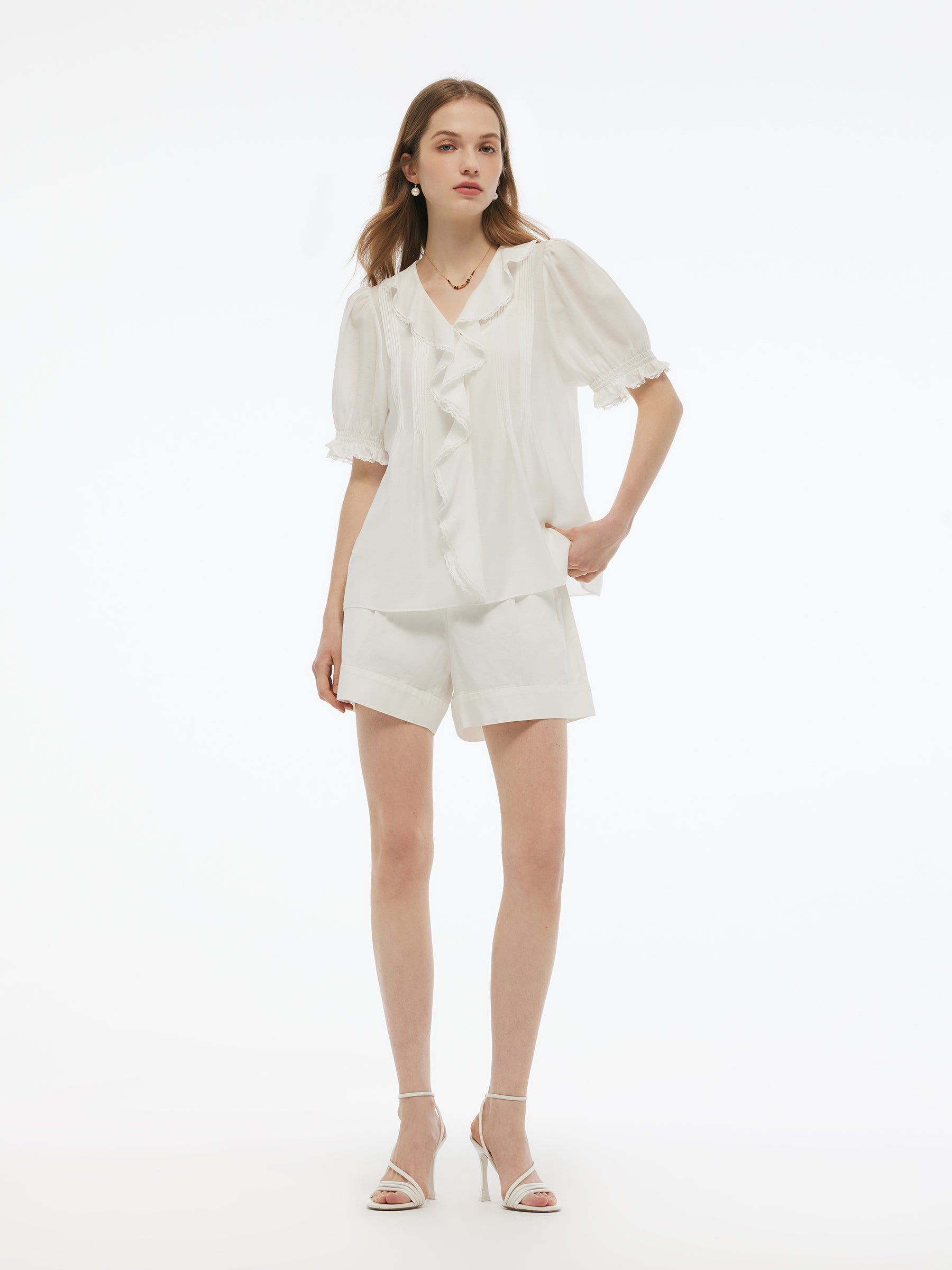Valmere™ | Ruffle V-Neck Blouse