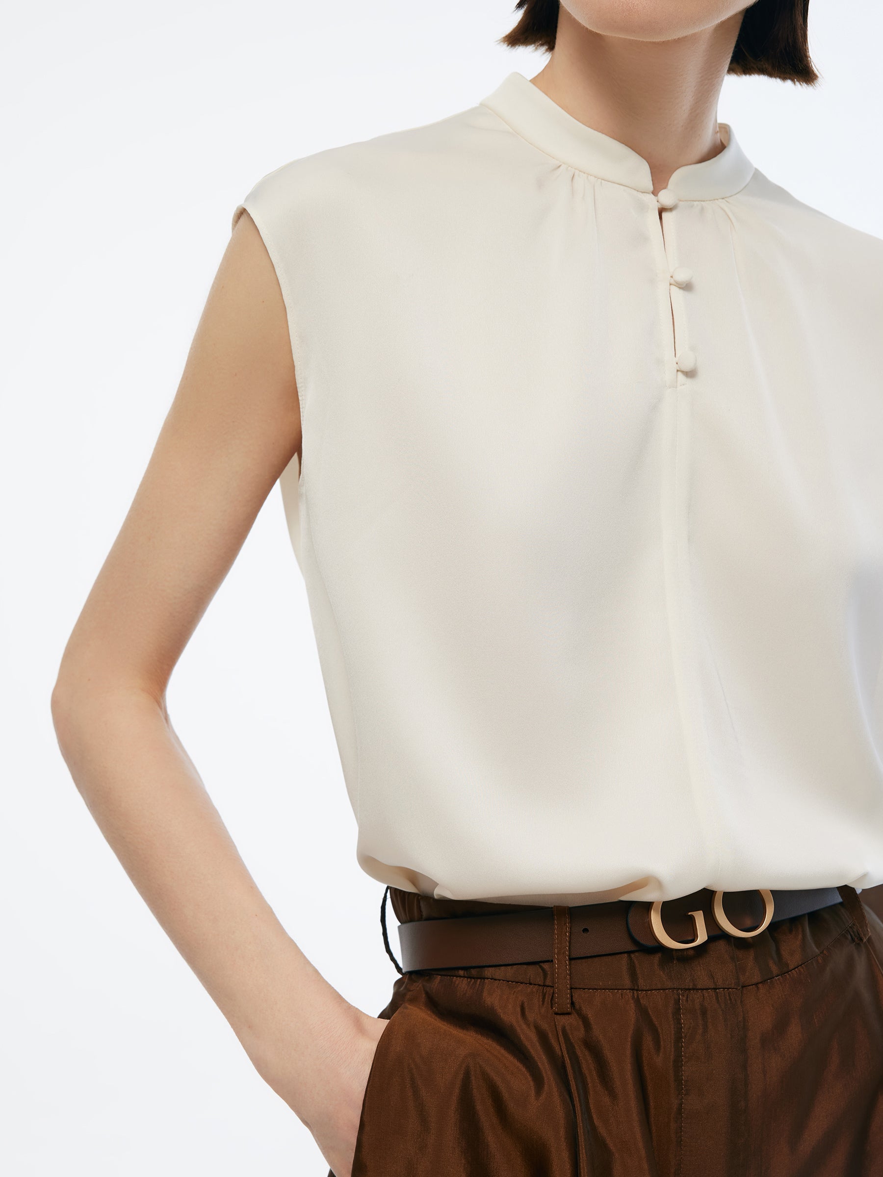 Valmere™ | Silk Cap Sleeve Blouse