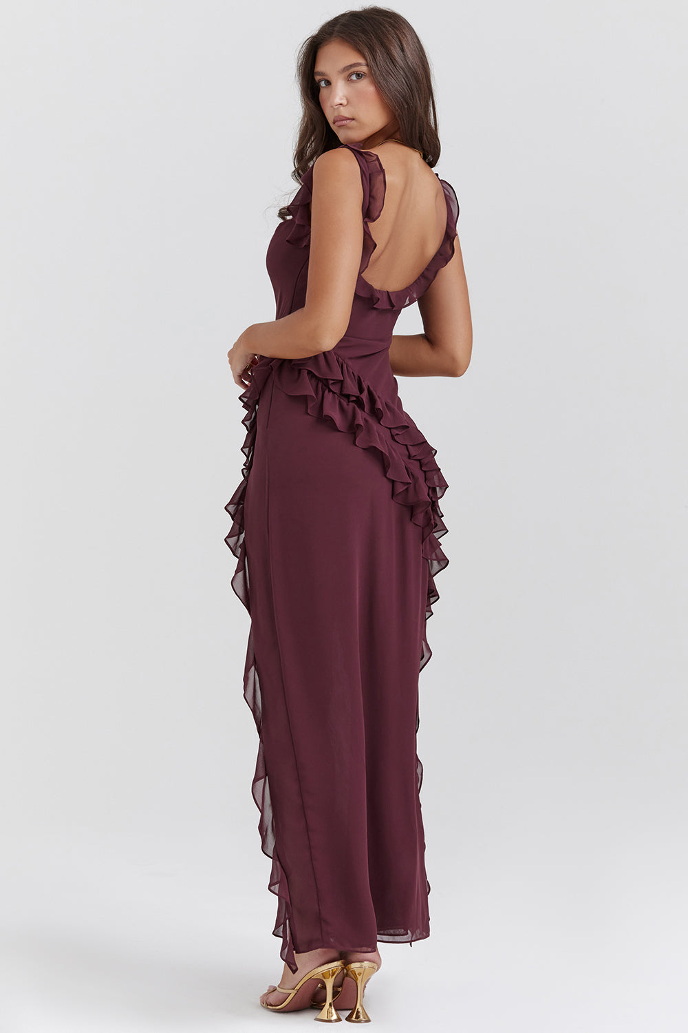 Valmere™ | Delilah Elegant Ruffle Slit Dress