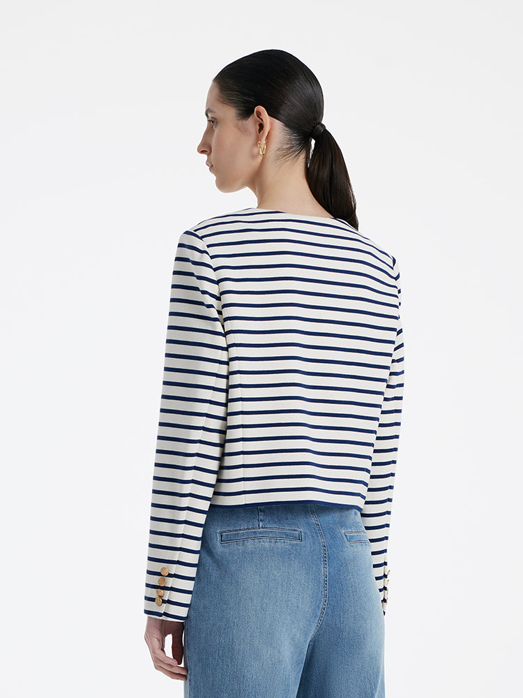 Valmere™ | Cotton Striped Crop Jacket