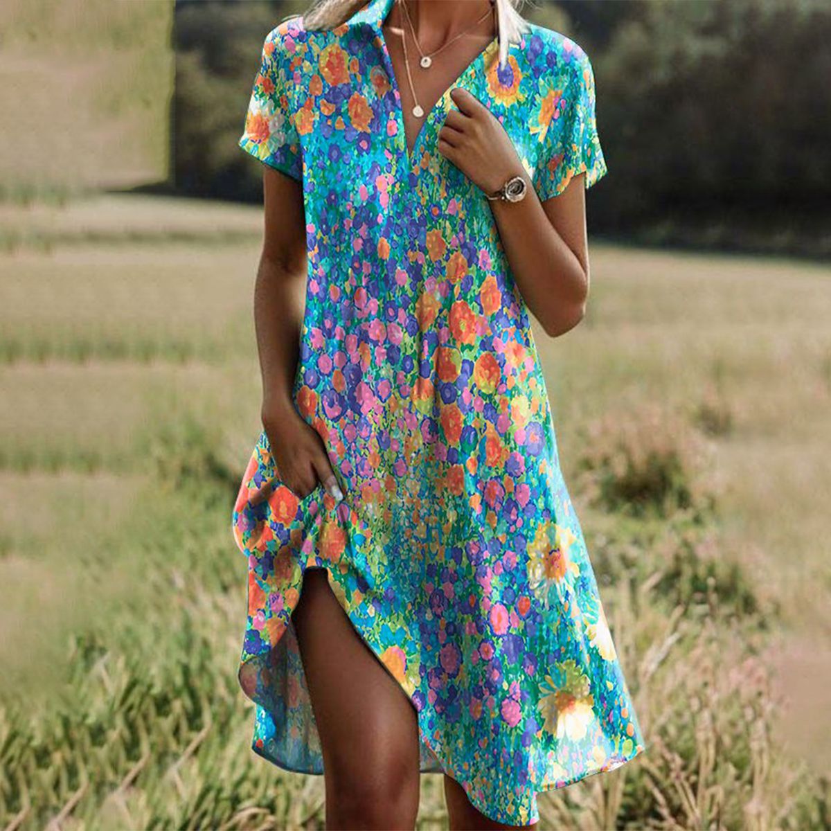 Valmere™ | Azure Blossom Dress