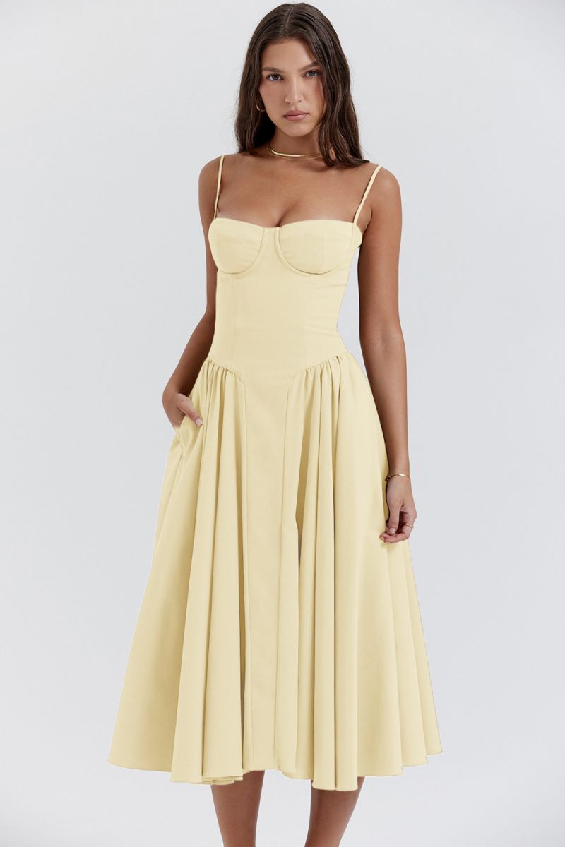 Valmere™ | Celine Corset Midi Dress
