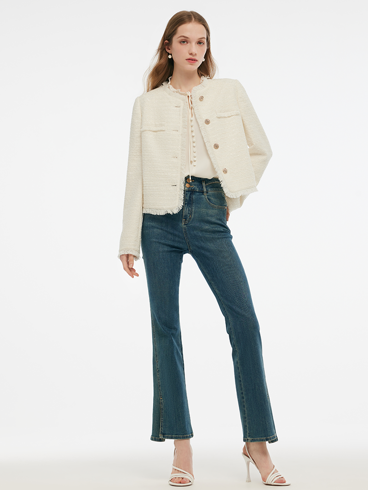 Valmere™ | Collarless Crop Jacket
