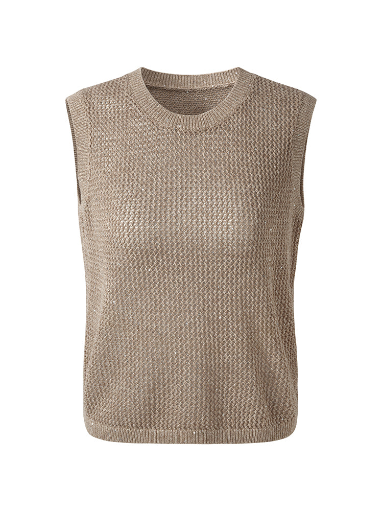 Valmere™ | Linen Open-Knit Tank Top