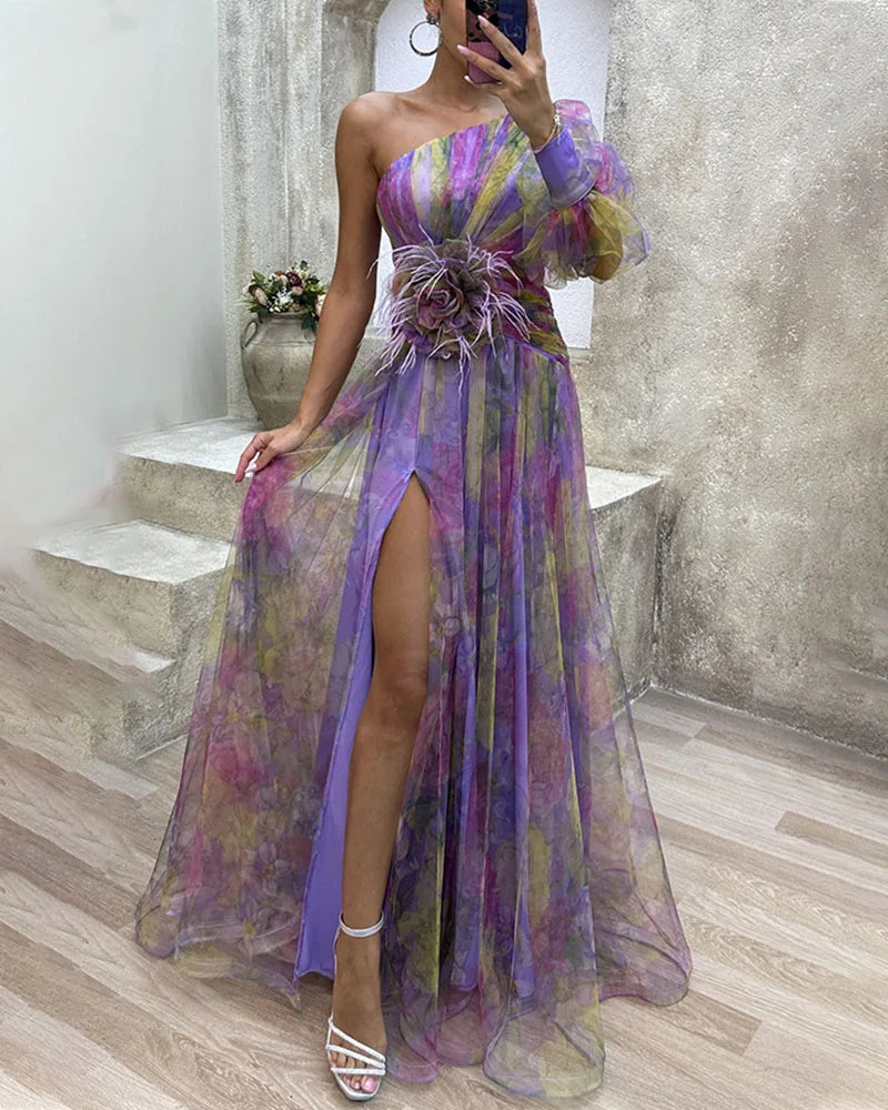 Valmere™ | Cecelia One Sleeve Split Dress
