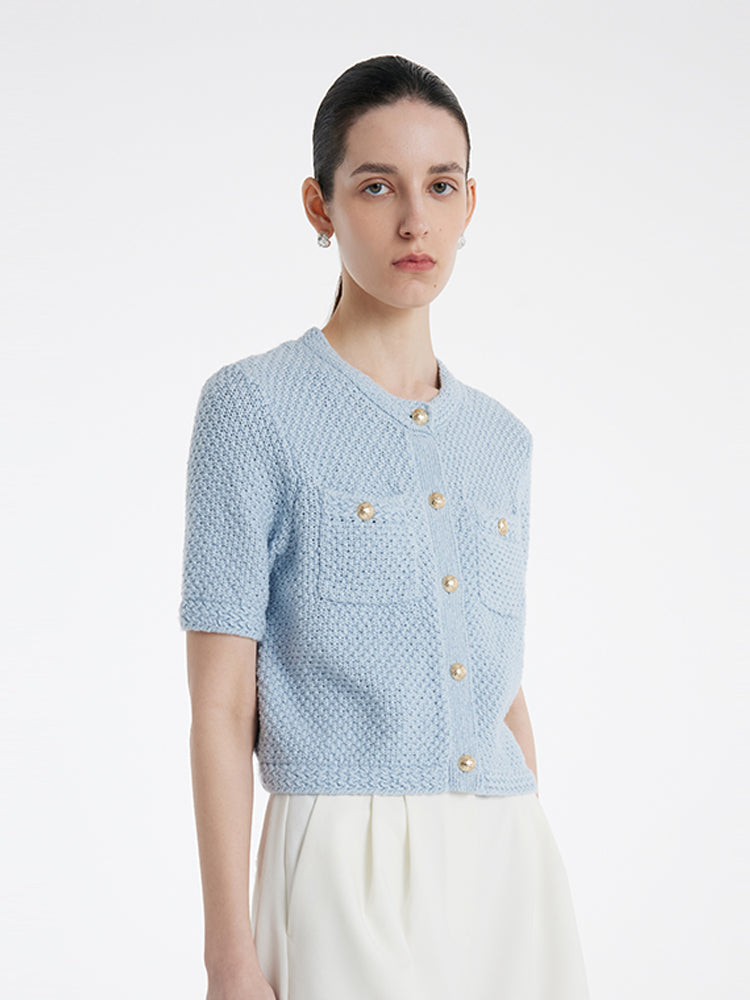 Valmere™ | Round Neck Knitted Women Cardigan