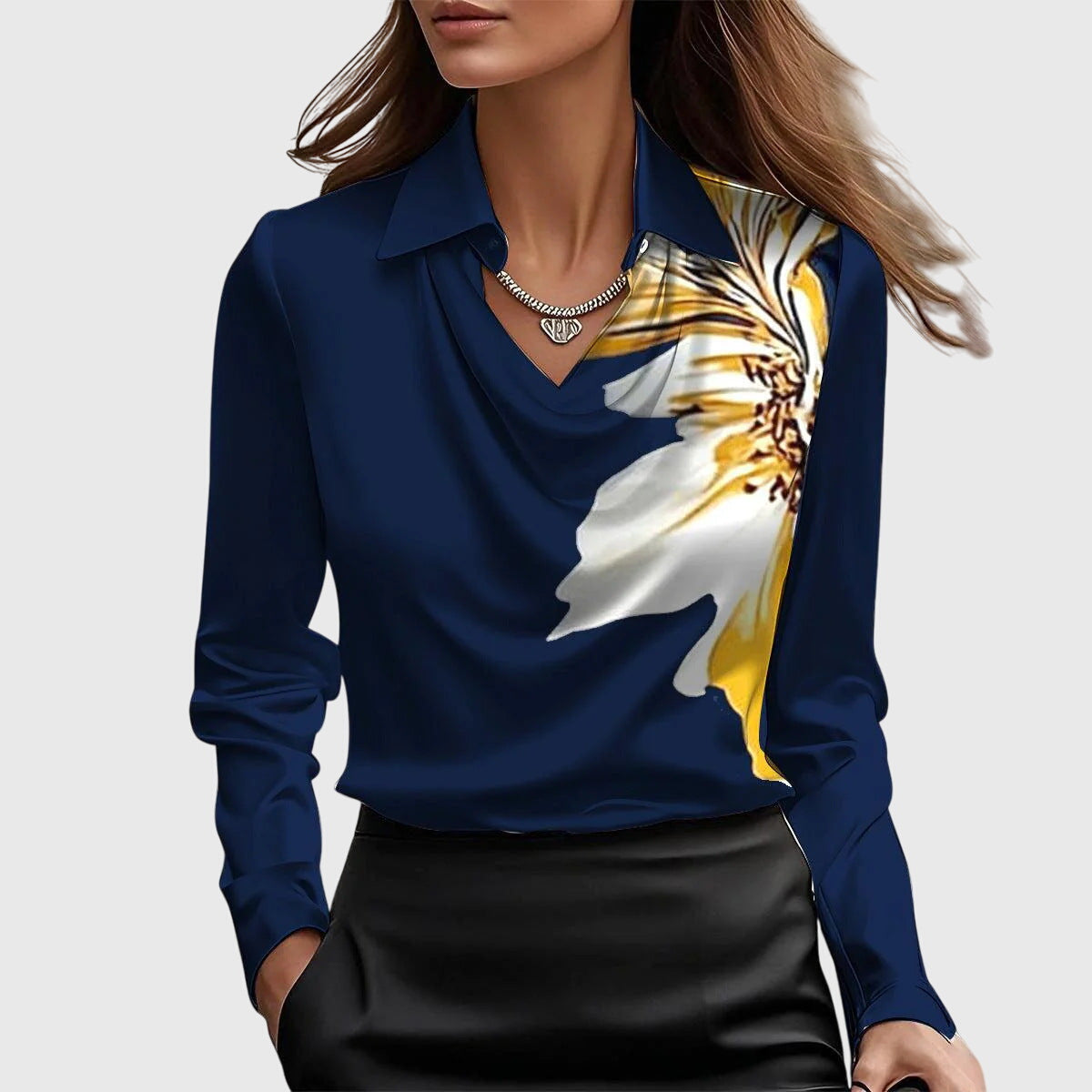 Valmere™ | Sylvie Blouse with Pleated Neckline