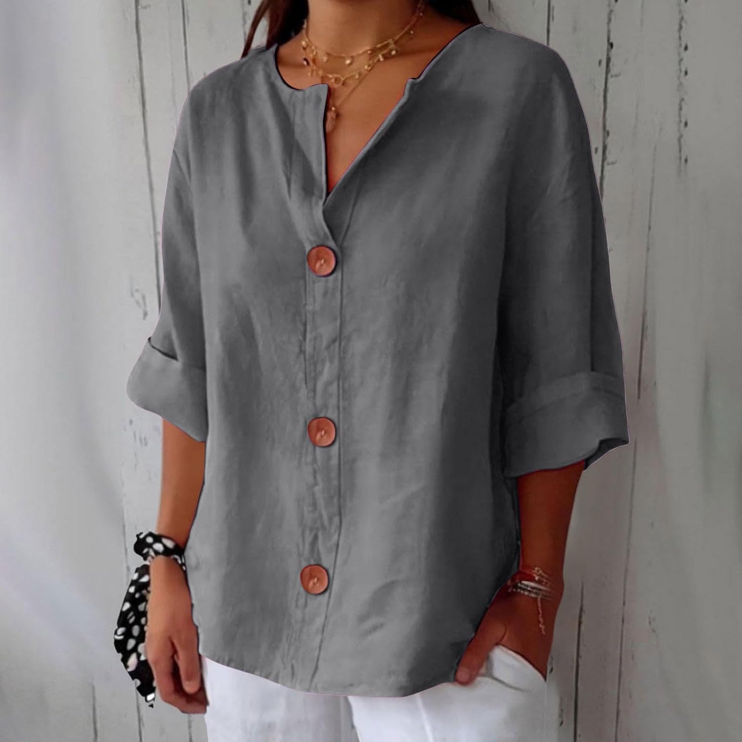 Valmere™ | Casual Linen Blouse