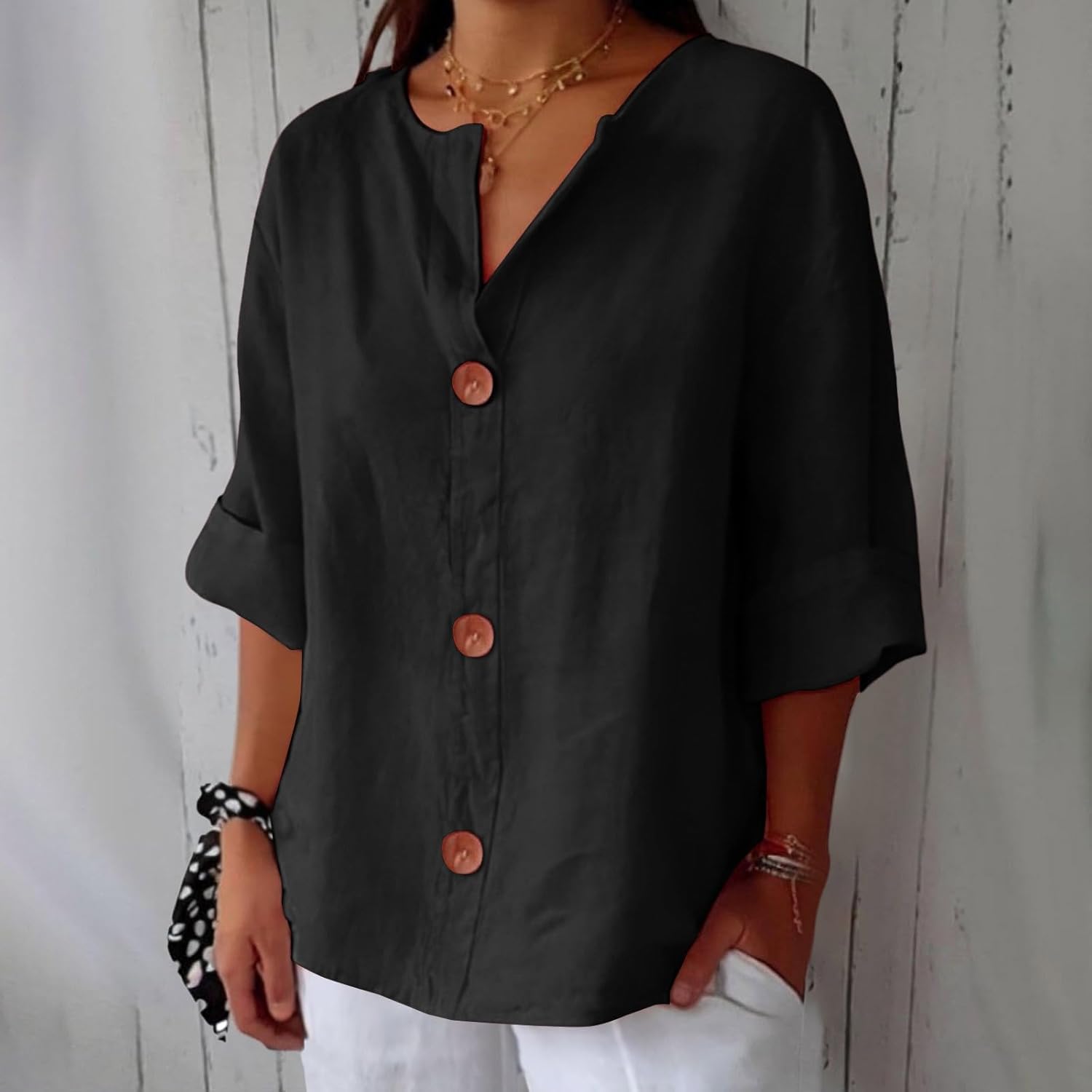 Valmere™ | Casual Linen Blouse