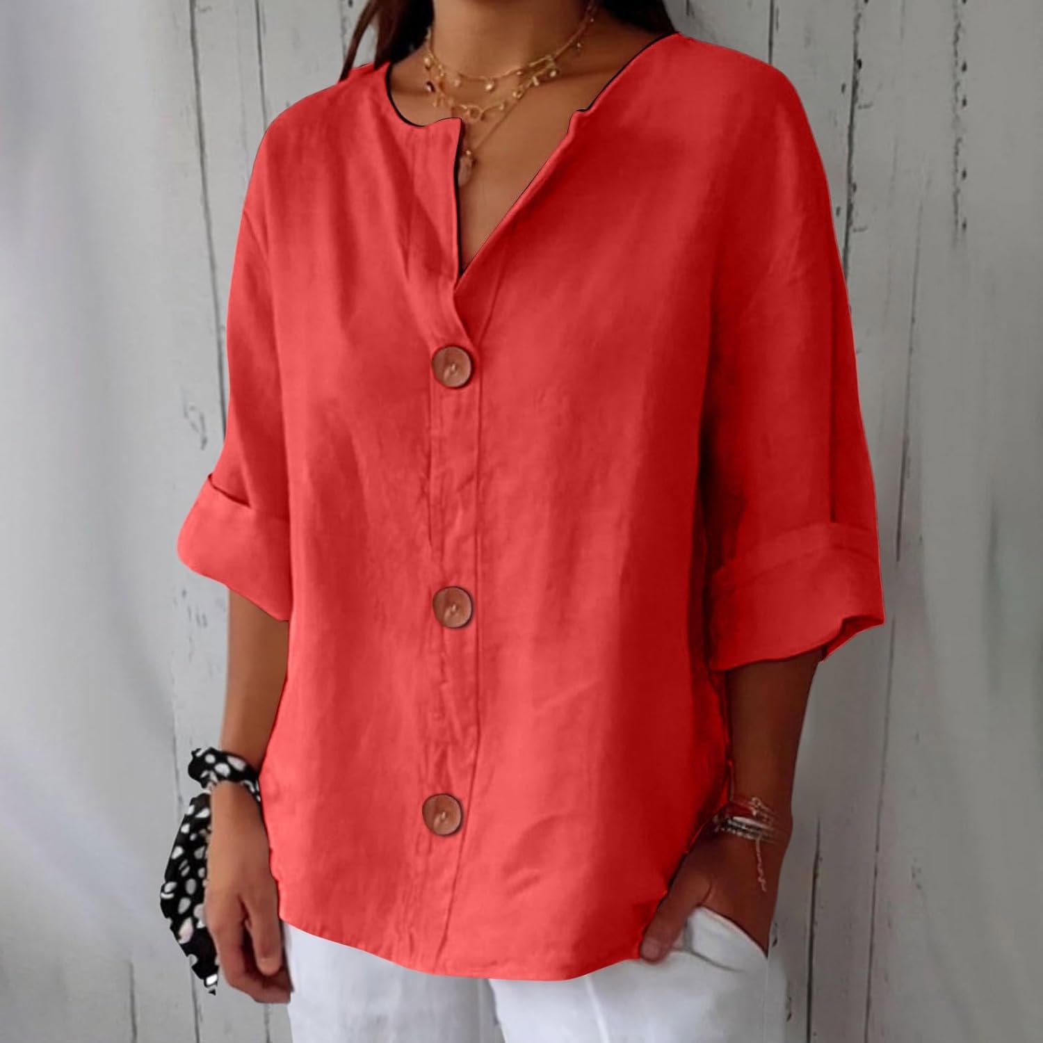 Valmere™ | Casual Linen Blouse