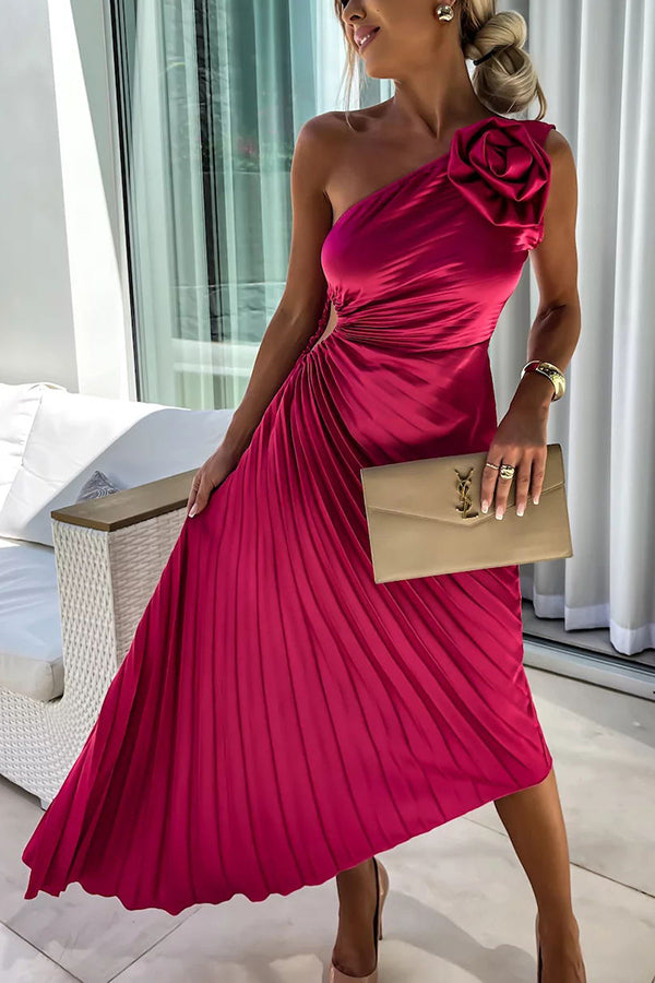 Valmere™ | Dariella Romantic Flower One Shoulder Dress