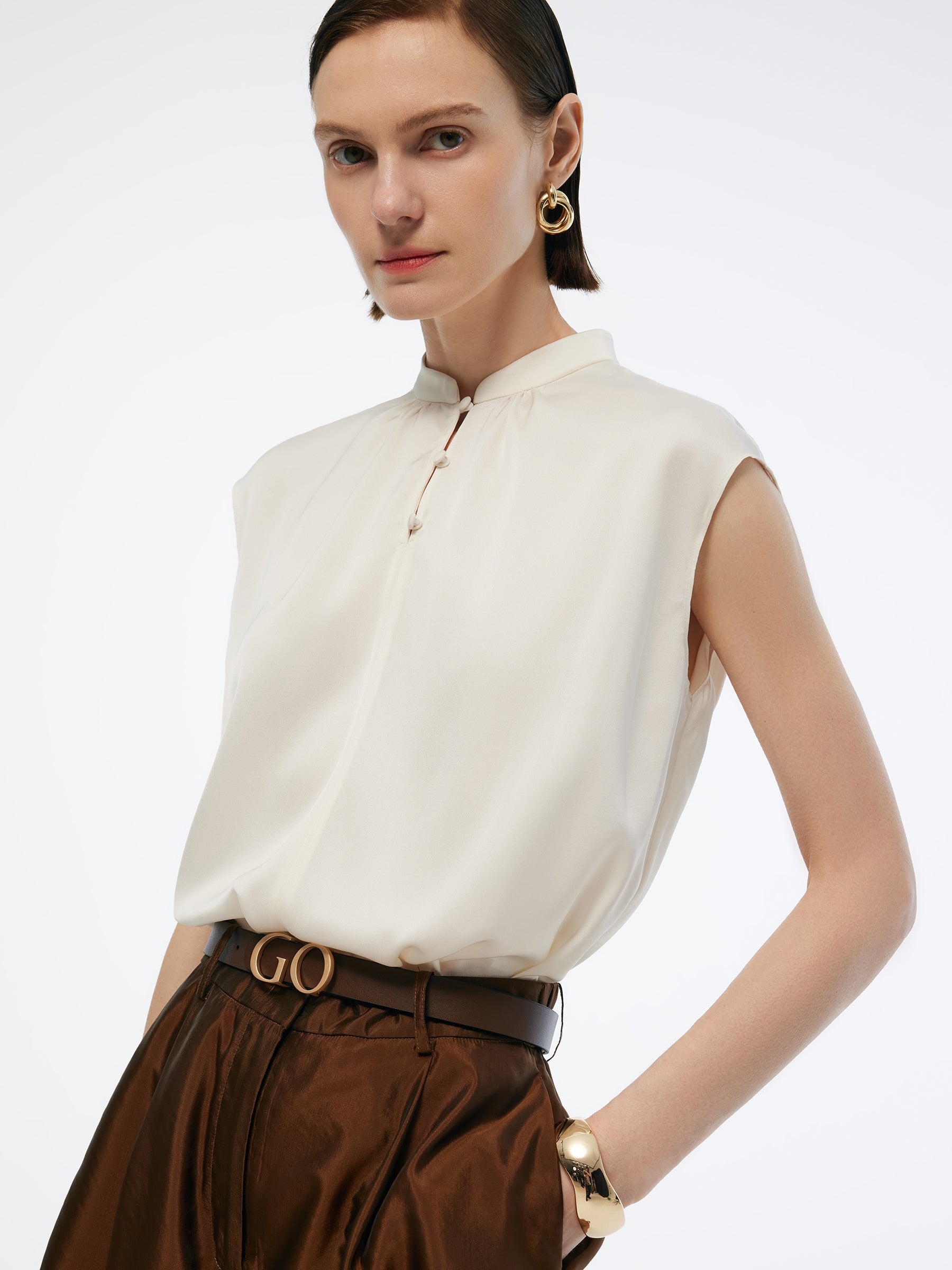 Valmere™ | Silk Cap Sleeve Blouse