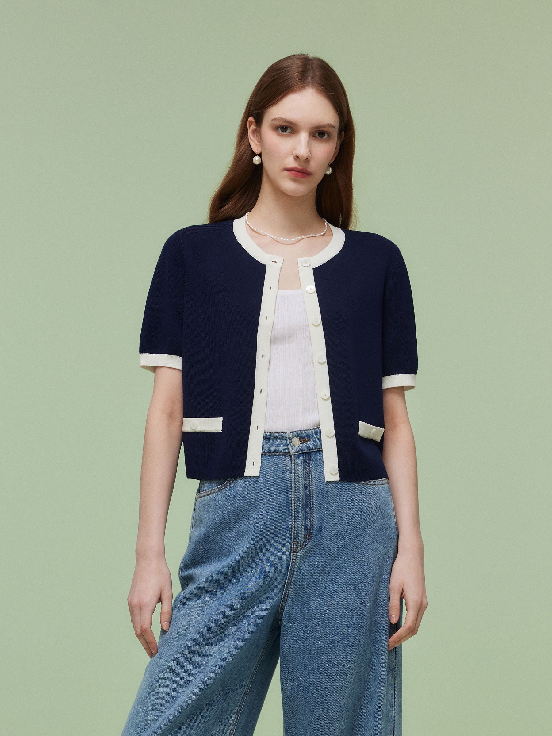 Valmere™ | Contrast Trim Cardigan
