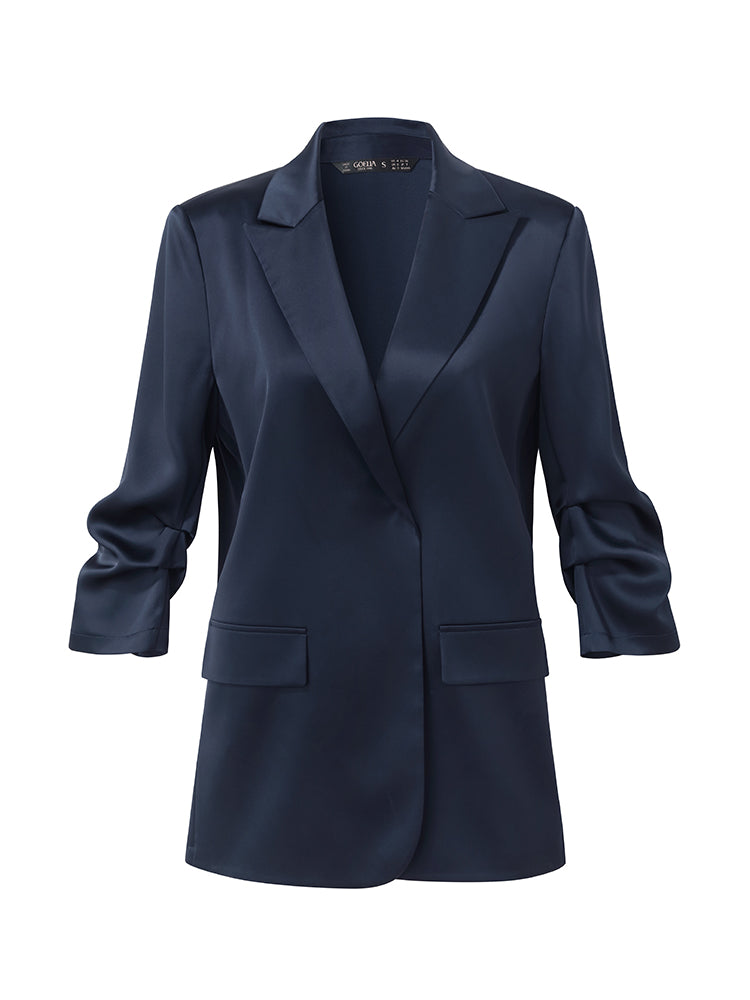 Valmere™ | 3/4 Ruched Sleeves Blazer