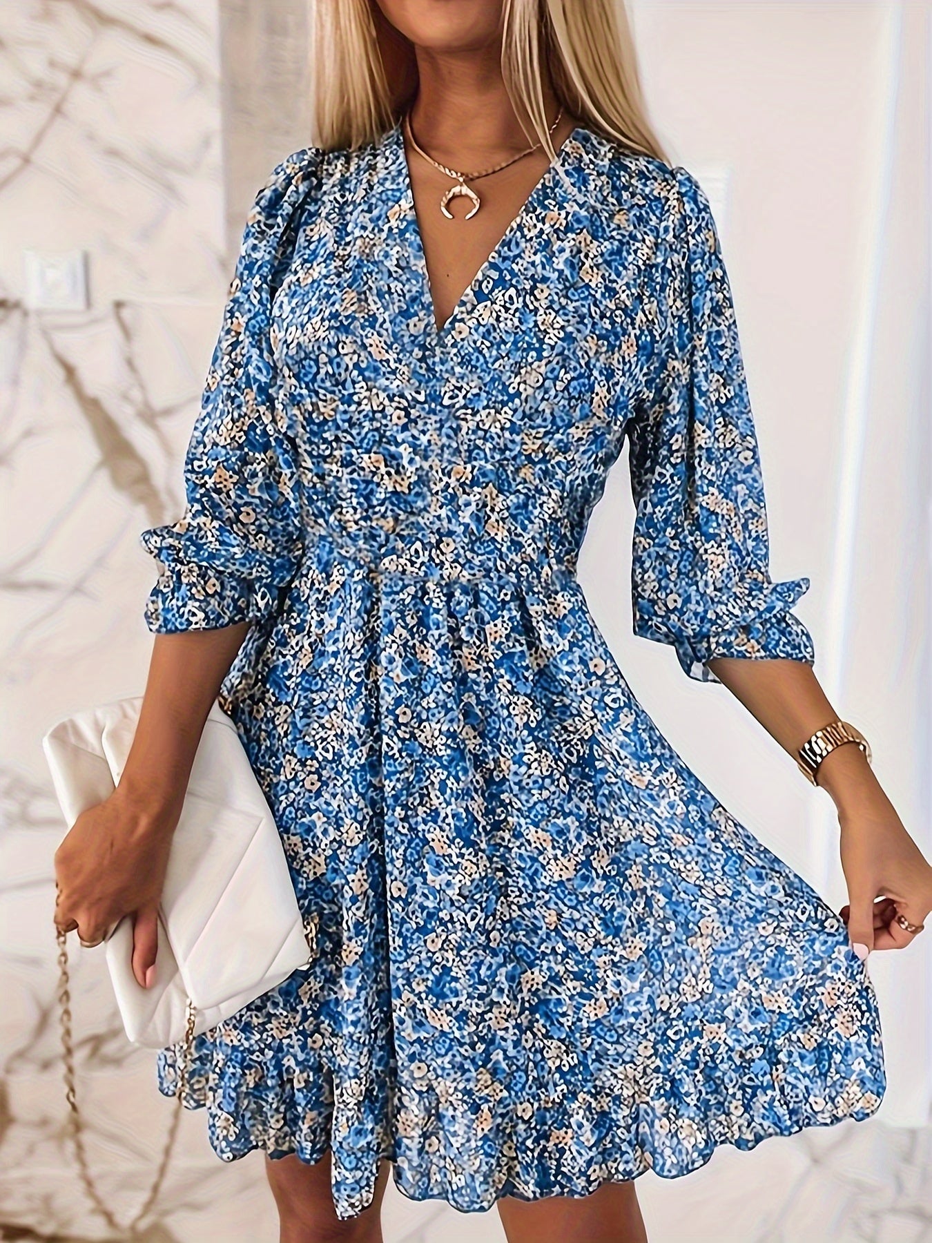 Valmere™ | Evie Floral Ruffle Mini Dress