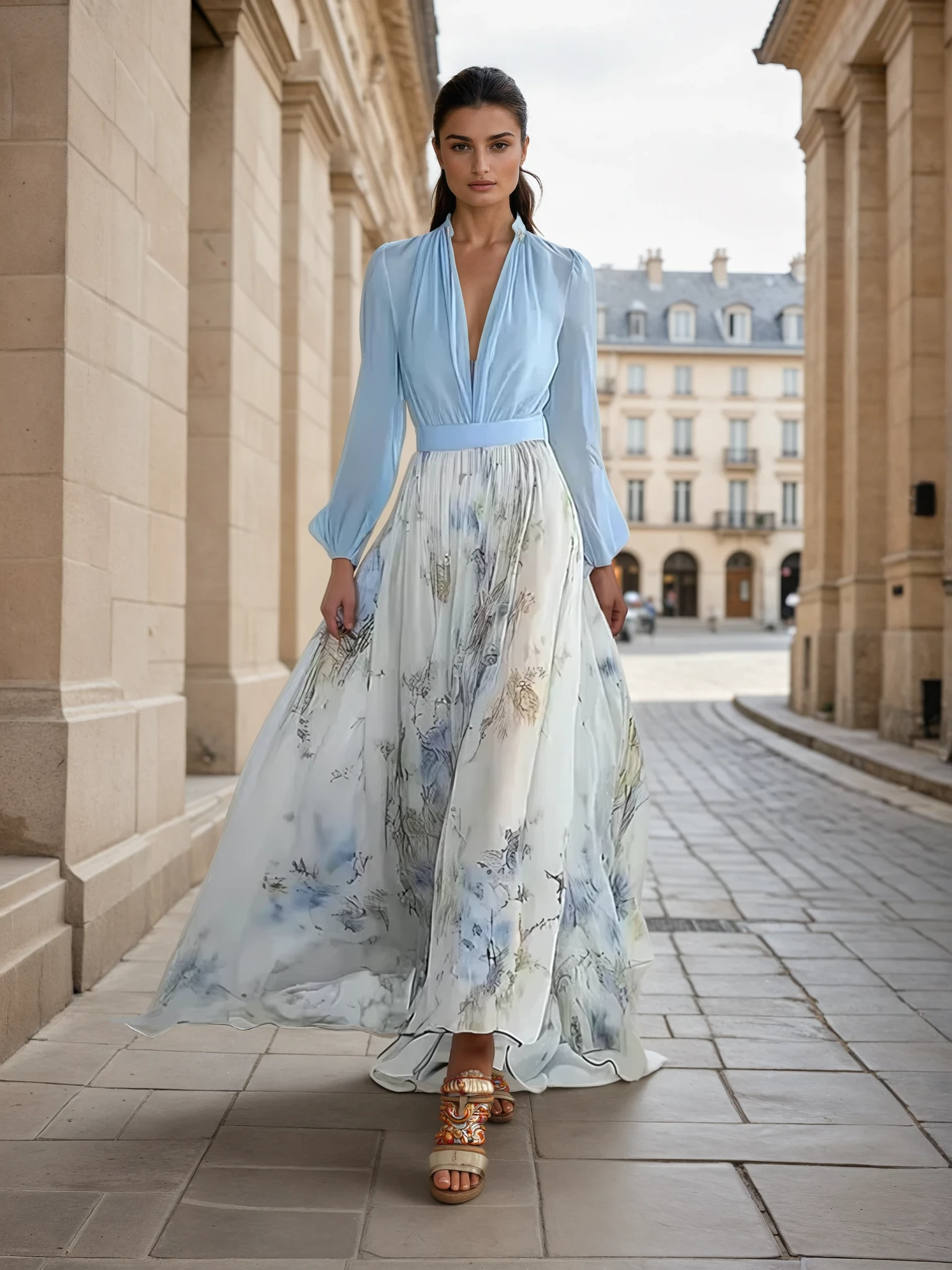 Valmere™ | Zara Elegant Floral Maxi Dress