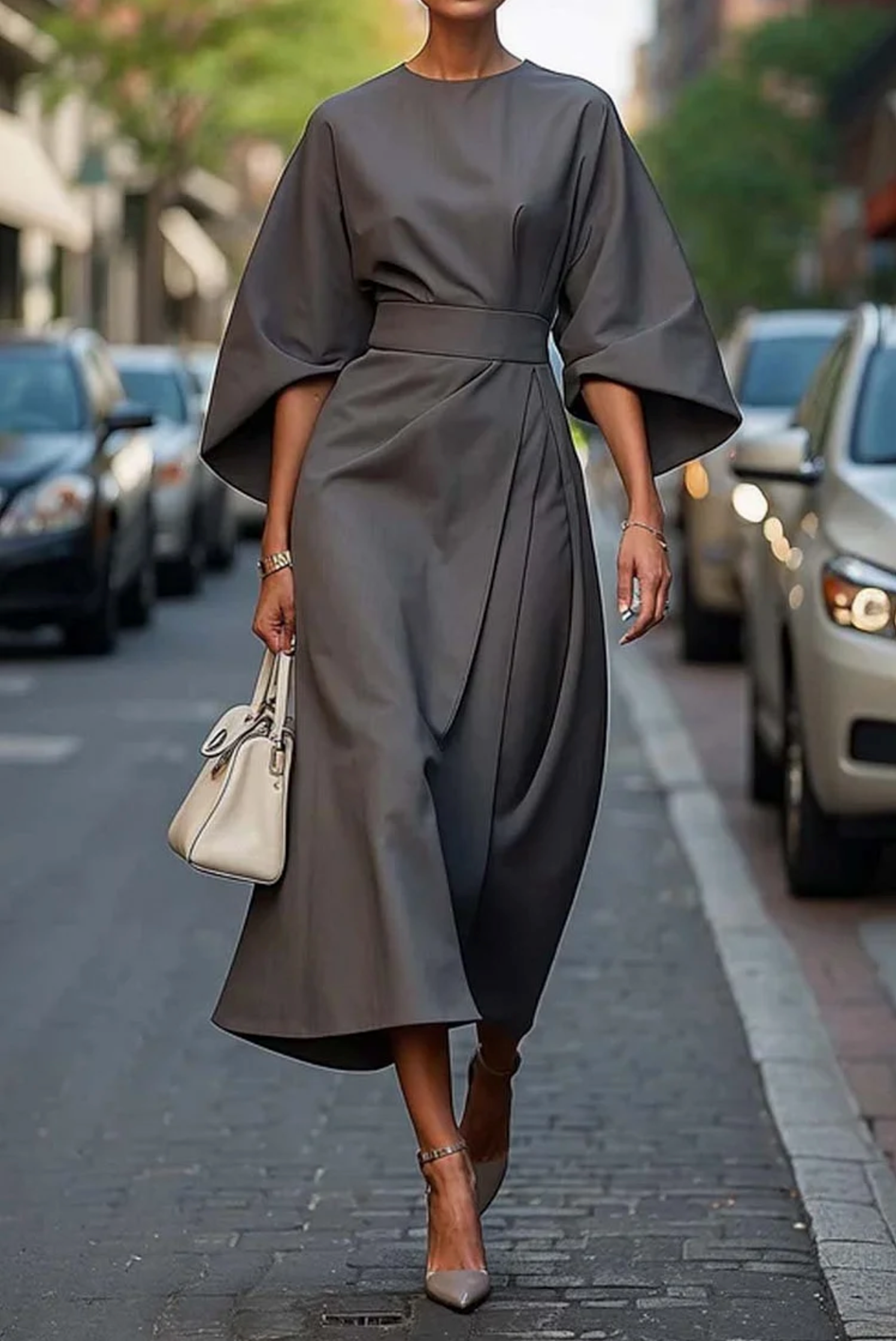 Valmere™ | Elegant Dress with Lantern Sleeves