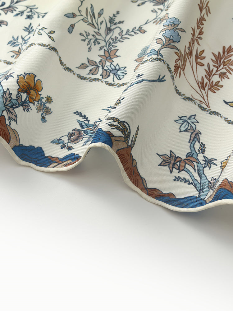 Valmere™ | 90 Square Printed 14 Momme Mulberry Silk Scarf