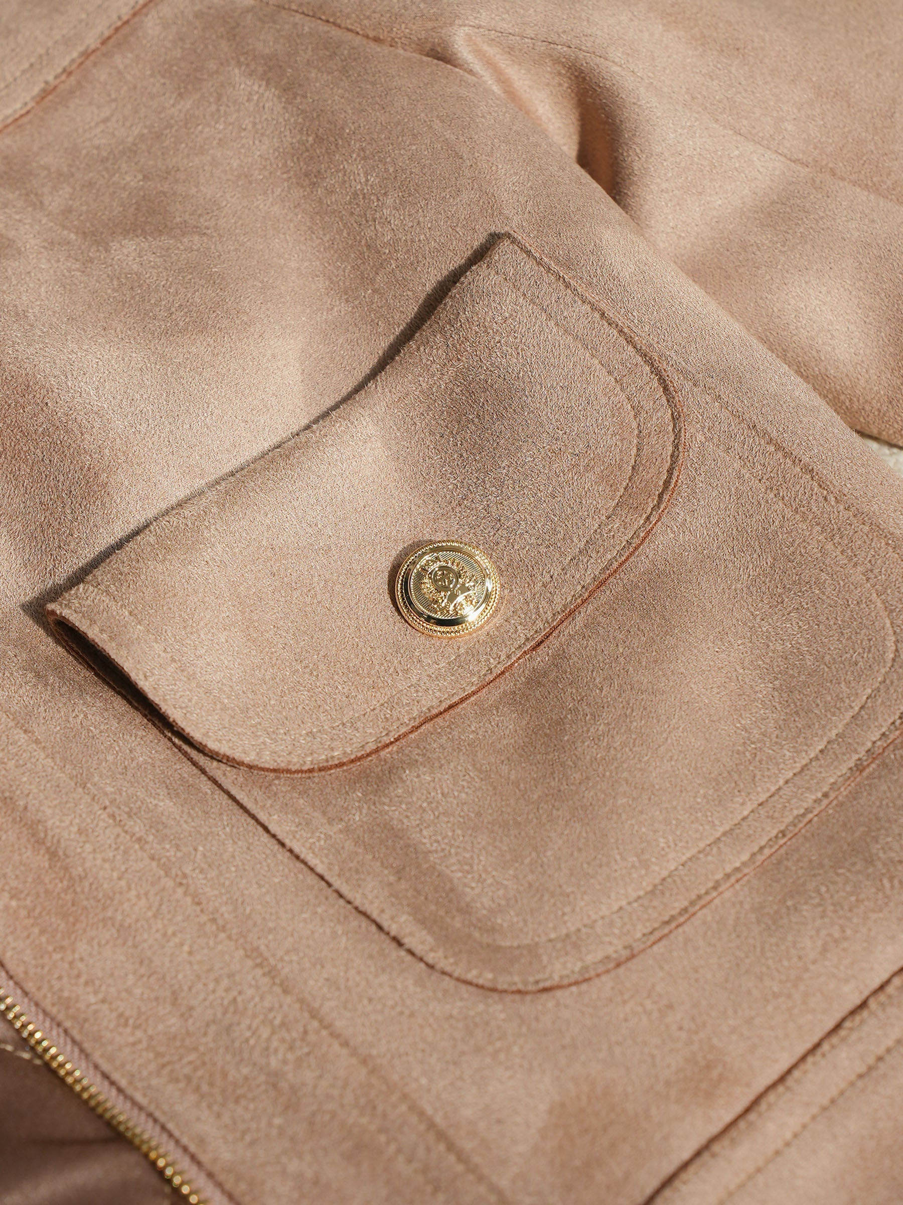 Valmere™ | Suede Zip-Up Crop Jacket
