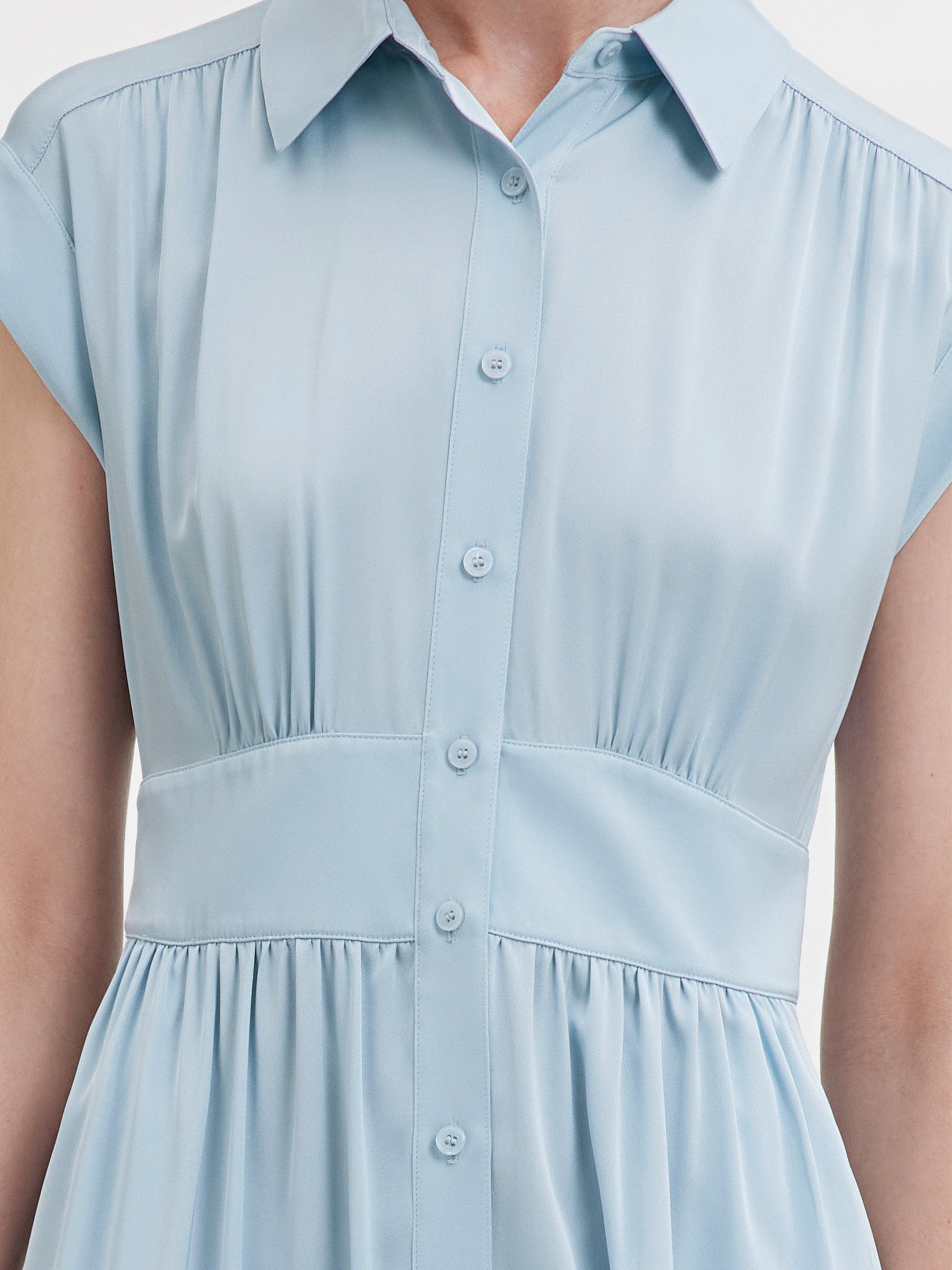 Valmere™ | Silk Midi Shirt Dress