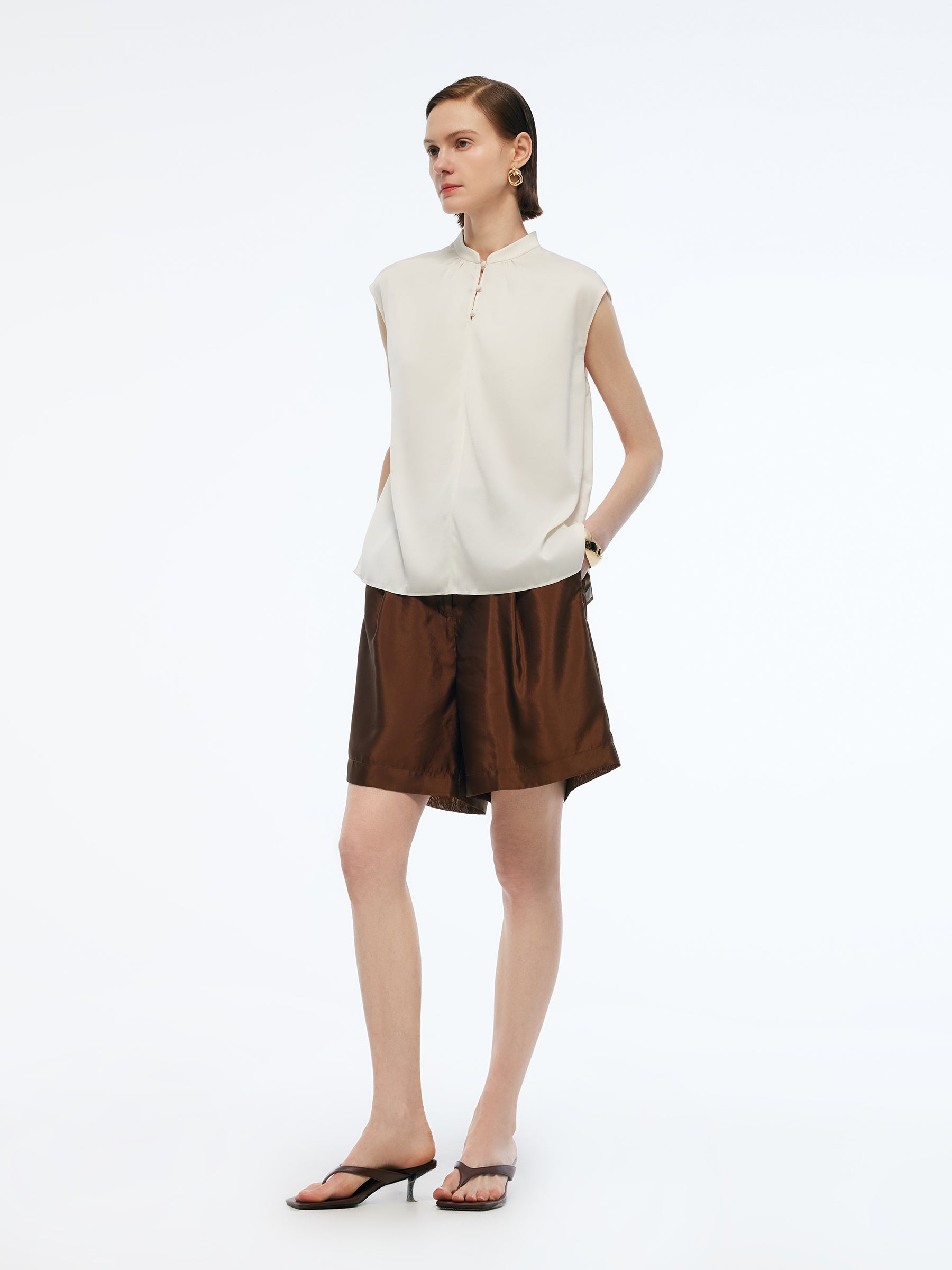 Valmere™ | Silk Cap Sleeve Blouse