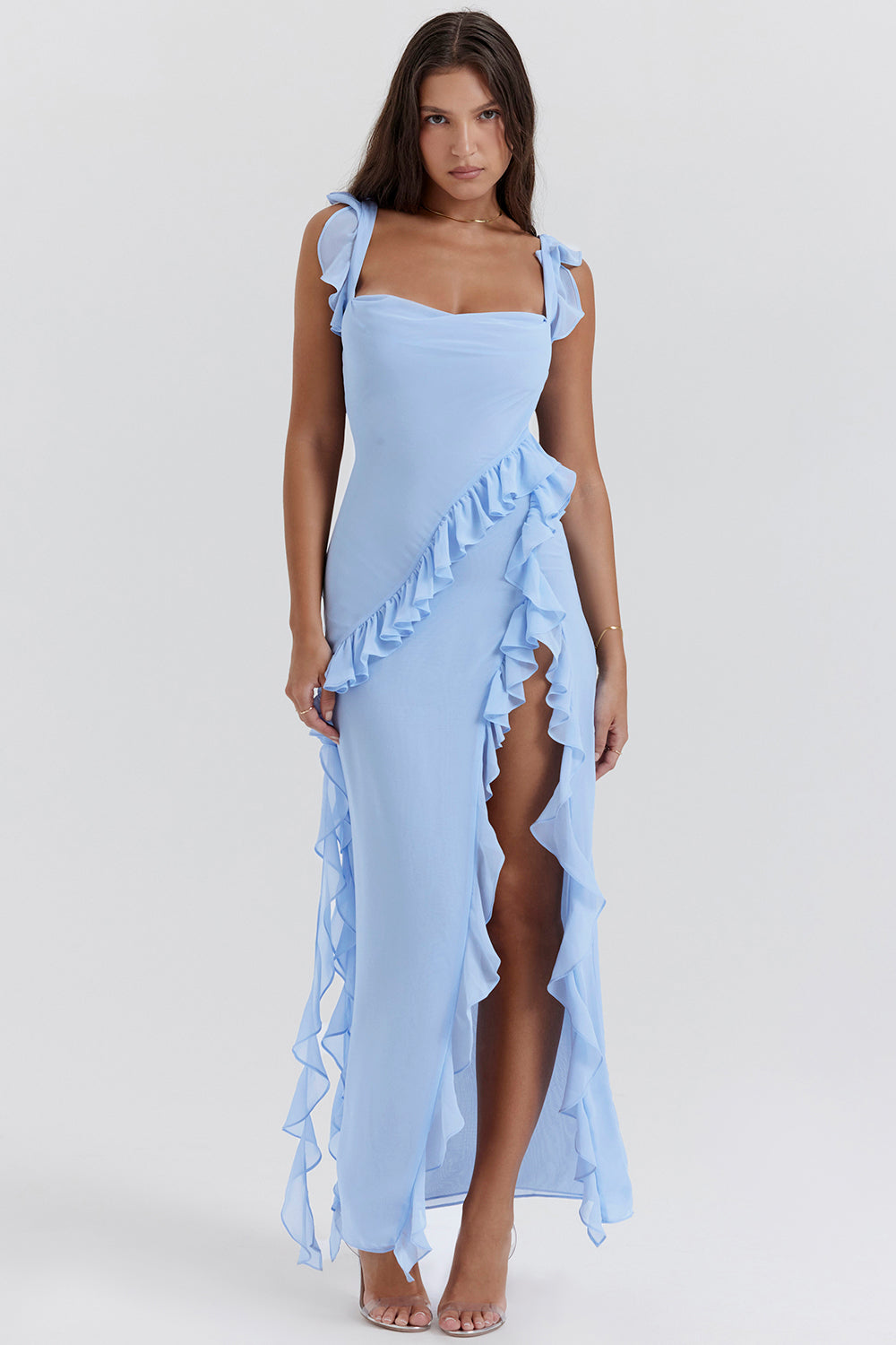 Valmere™ | Delilah Elegant Ruffle Slit Dress