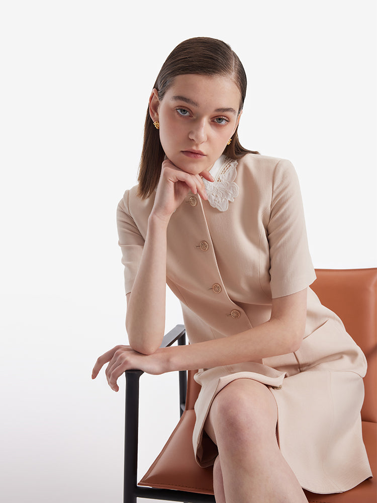 Valmere™ | Mini Dress With Detachable Lace Collar