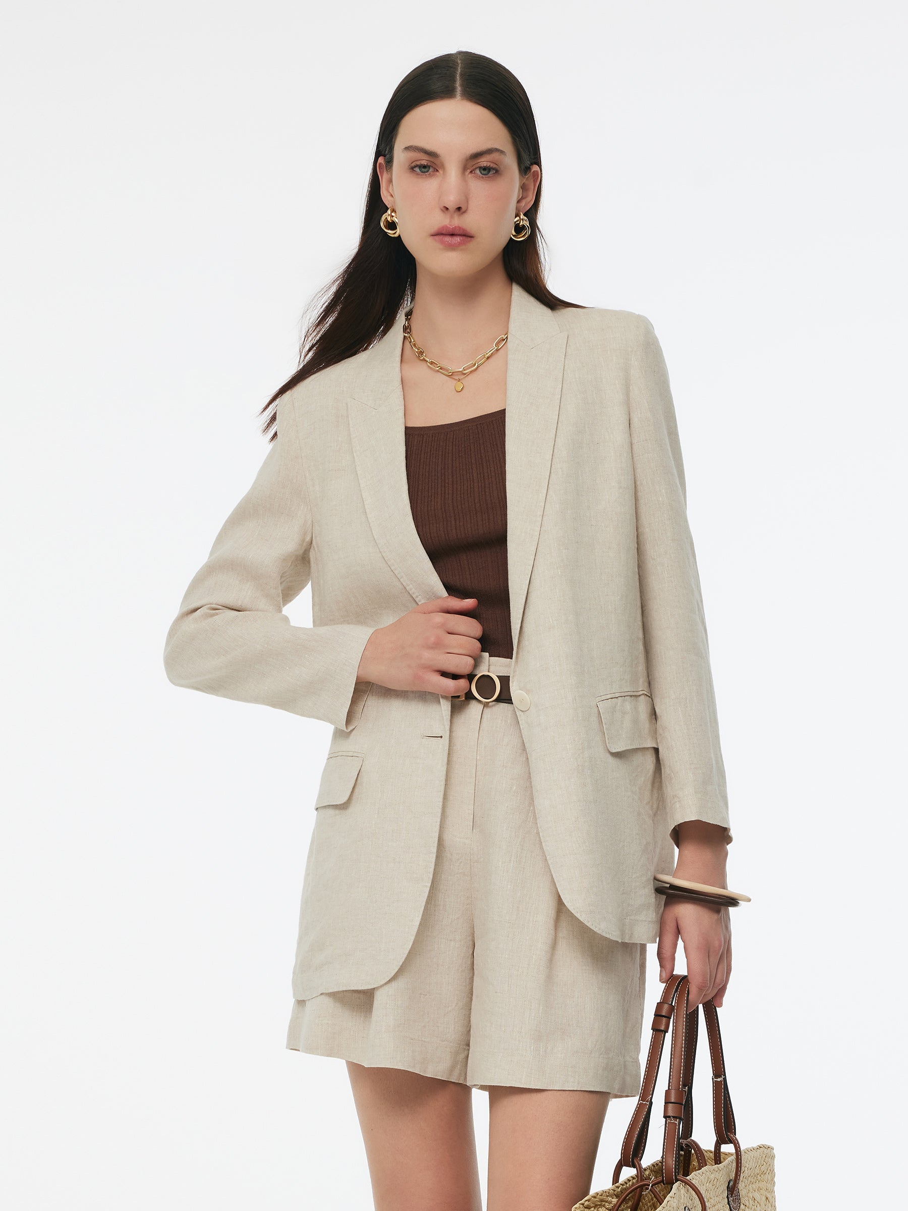 Valmere™ | 100% Linen Back Slit Blazer
