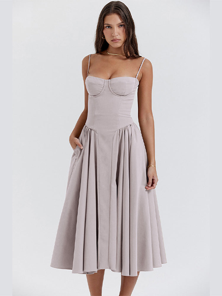 Valmere™ | Celine Corset Midi Dress
