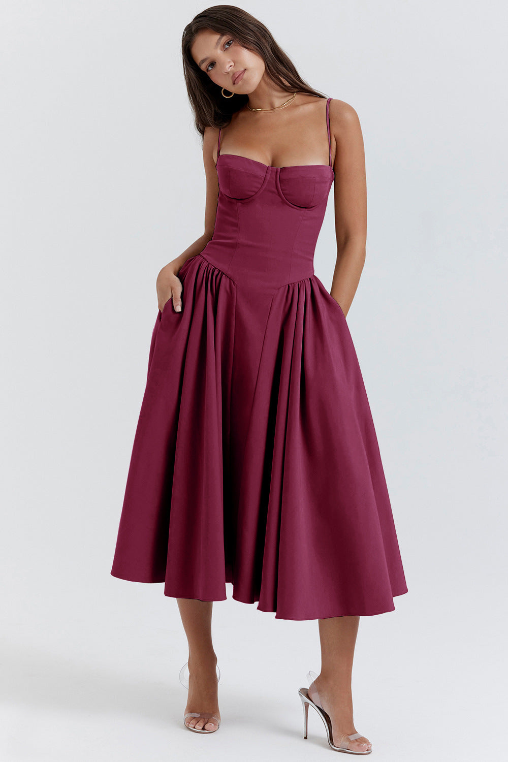 Valmere™ | Celine Corset Midi Dress