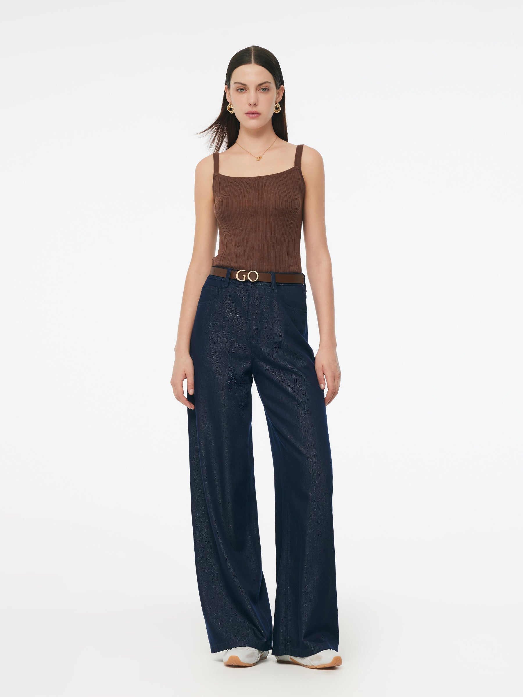 Valmere™ | Denim Glitter Straight Jeans