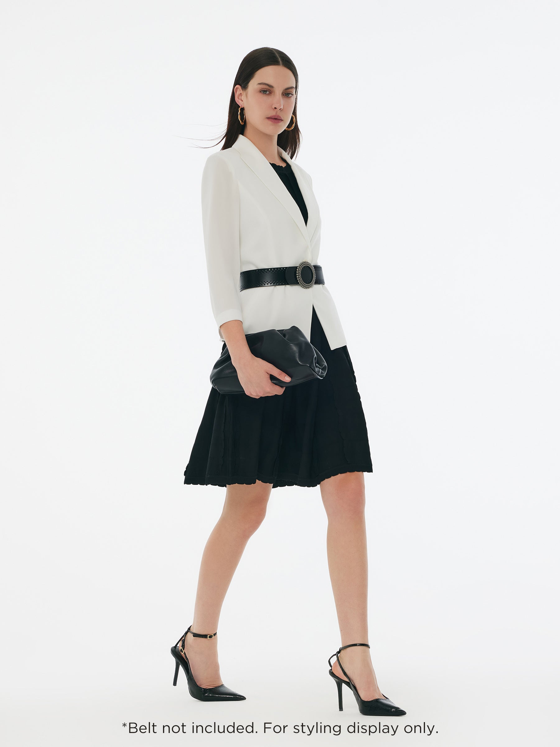 Valmere™ |Triacetate Blend Gathered Waist Women Blazer