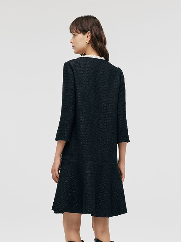 Valmere™ | Ruffle Collared Midi Dress