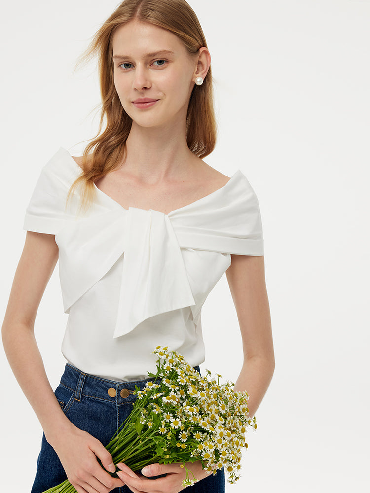 Valmere™ | 100% Cotton Stretch Bow Top