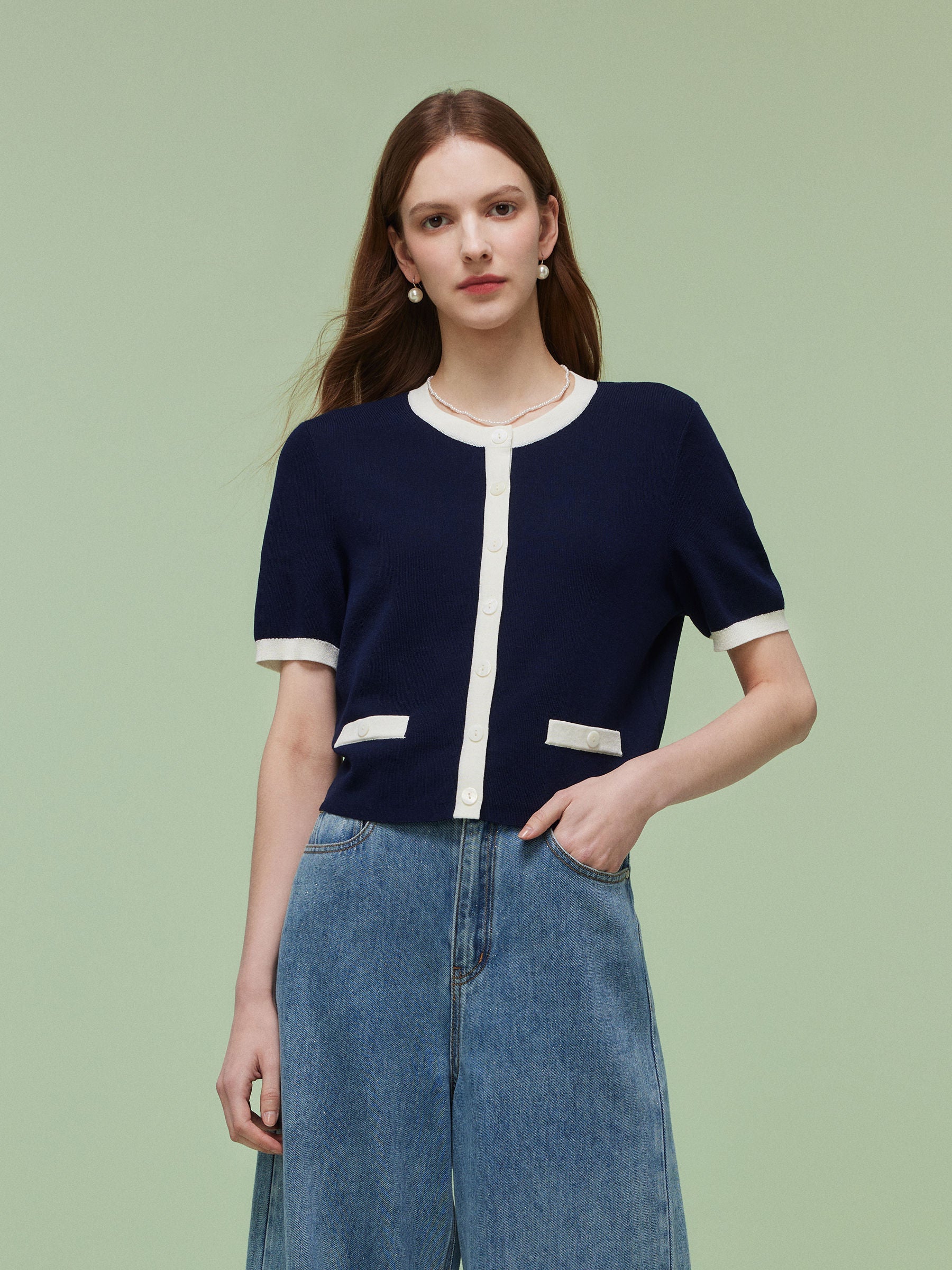 Valmere™ | Contrast Trim Cardigan