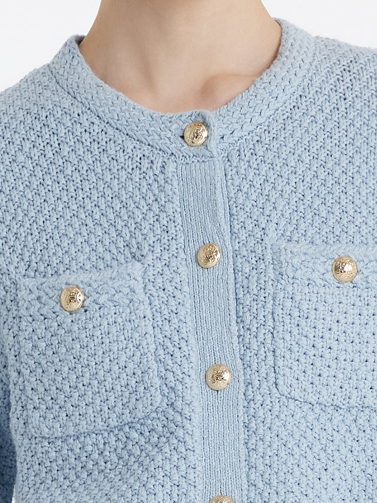 Valmere™ | Round Neck Knitted Women Cardigan