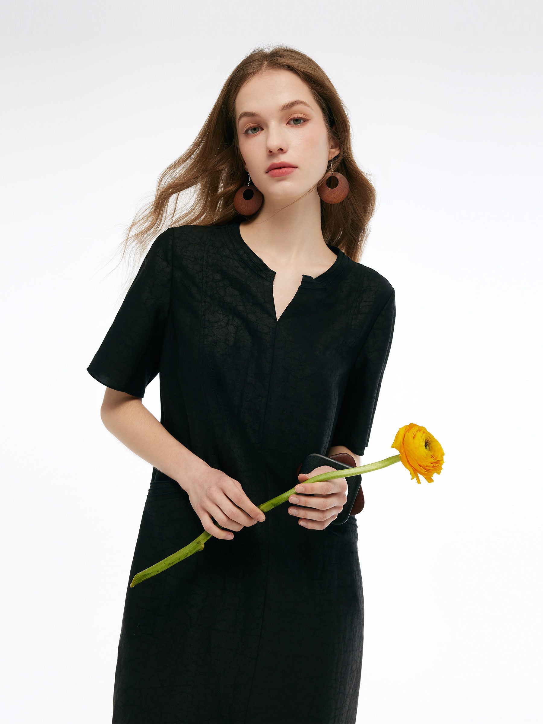 Valmere™ | 18MM Silk Pockets Midi Dress