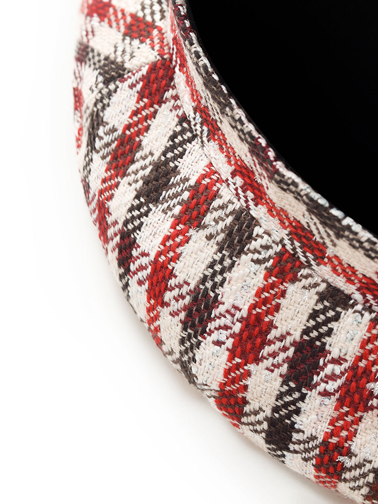 Valmere™ | Red And White Plaid Beret