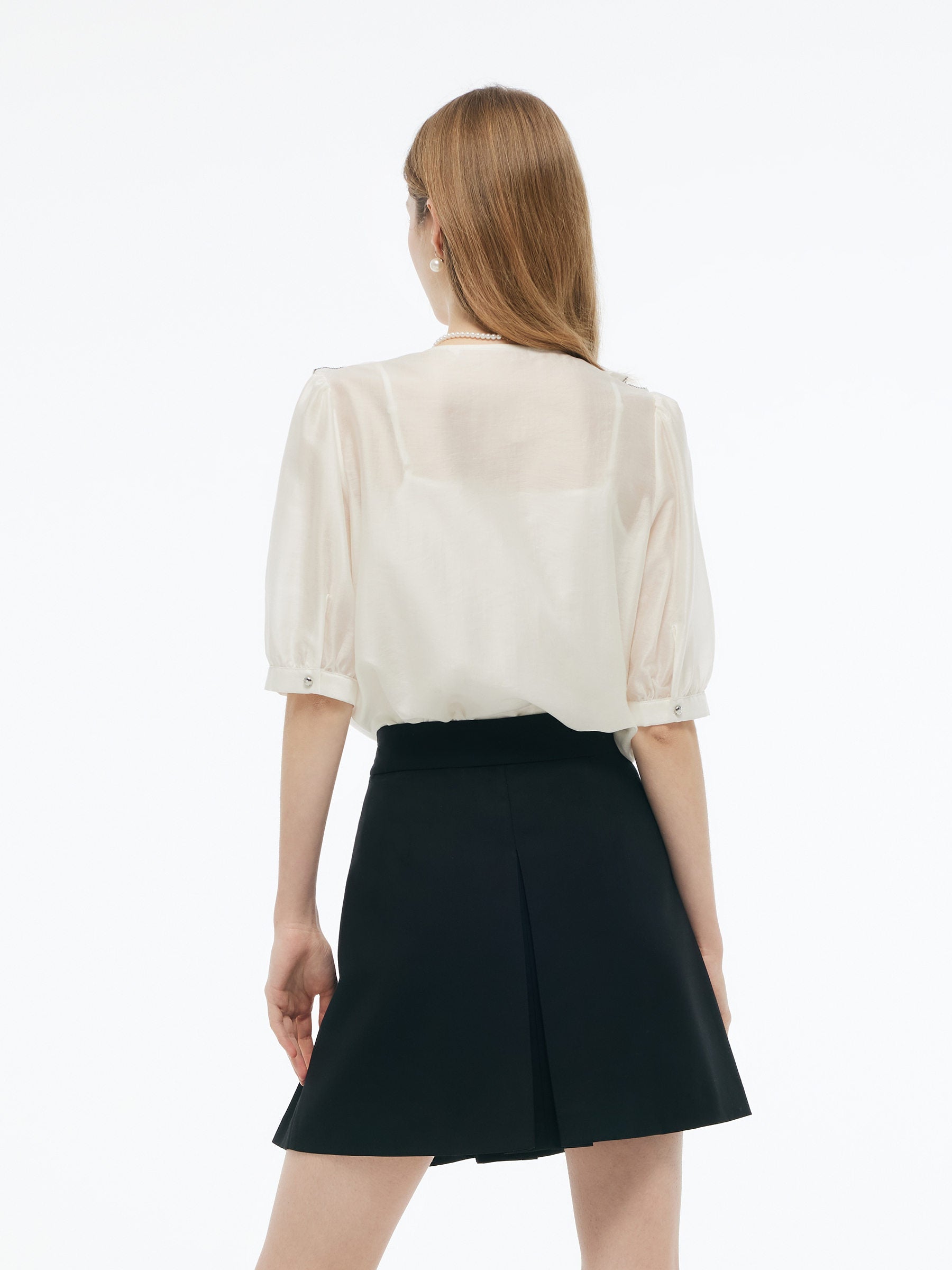 Valmere™ | Tencel Blend Ruffle V-Neck Shirt