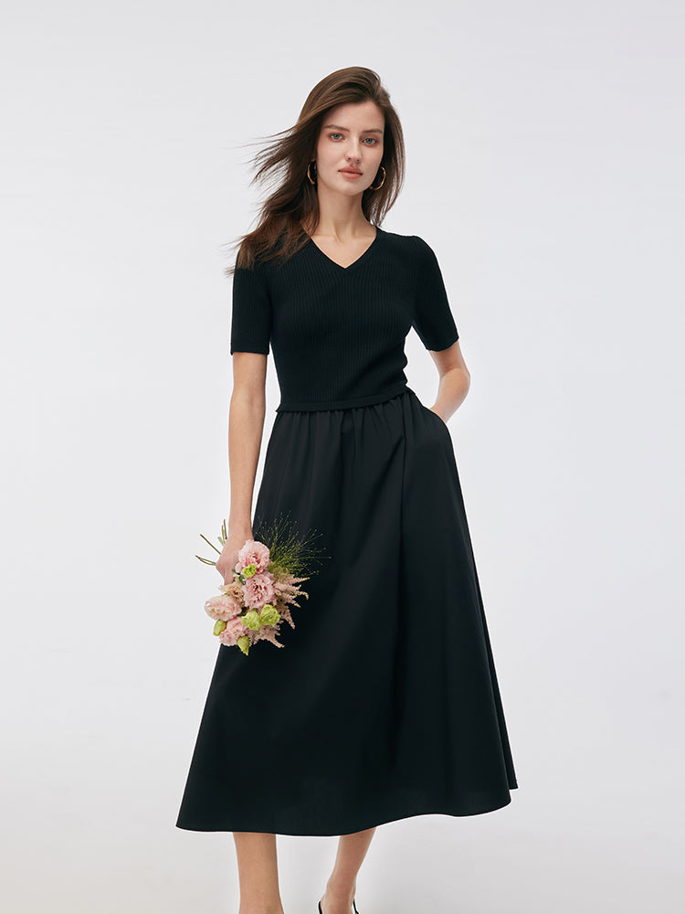 Valmere™ | Tencel V-Neck Midi Dress