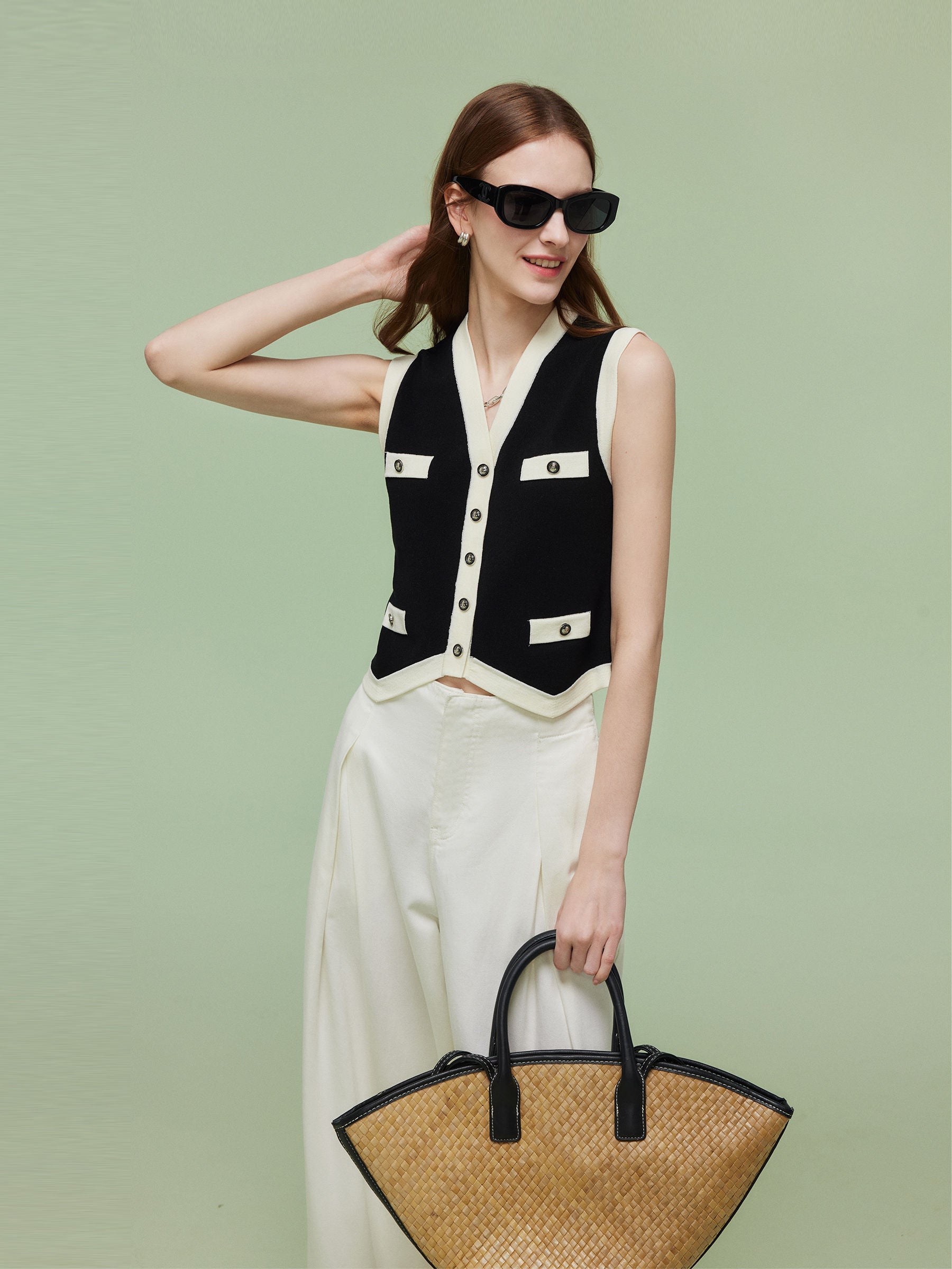 Valmere™ | Tencel Blend Trim Knit Vest