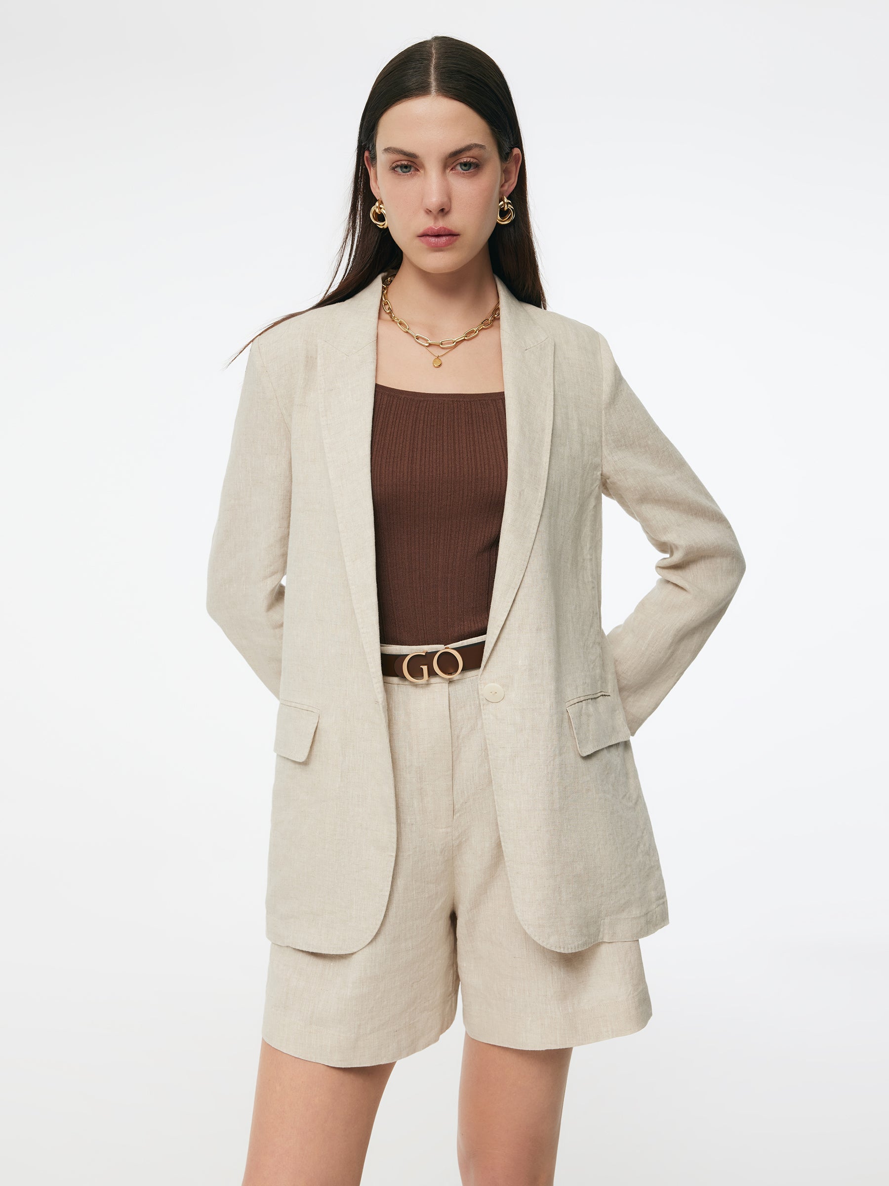 Valmere™ | 100% Linen Back Slit Blazer