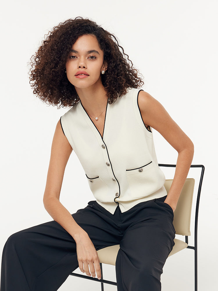 Valmere™ | Contrast Trim Knit Vest
