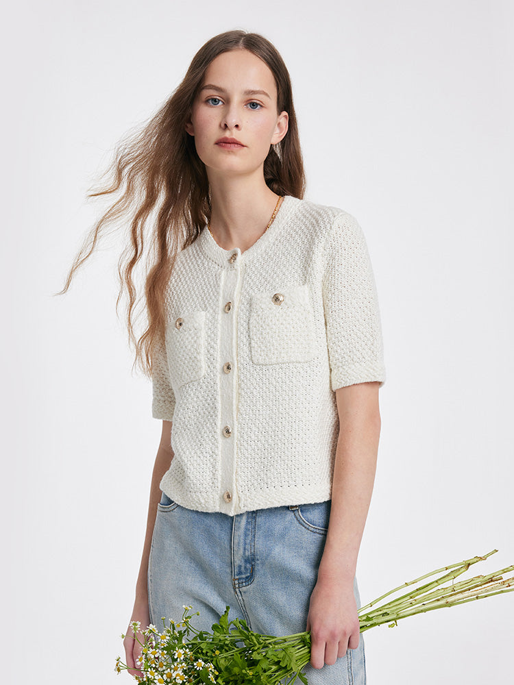 Valmere™ | Round Neck Knitted Women Cardigan